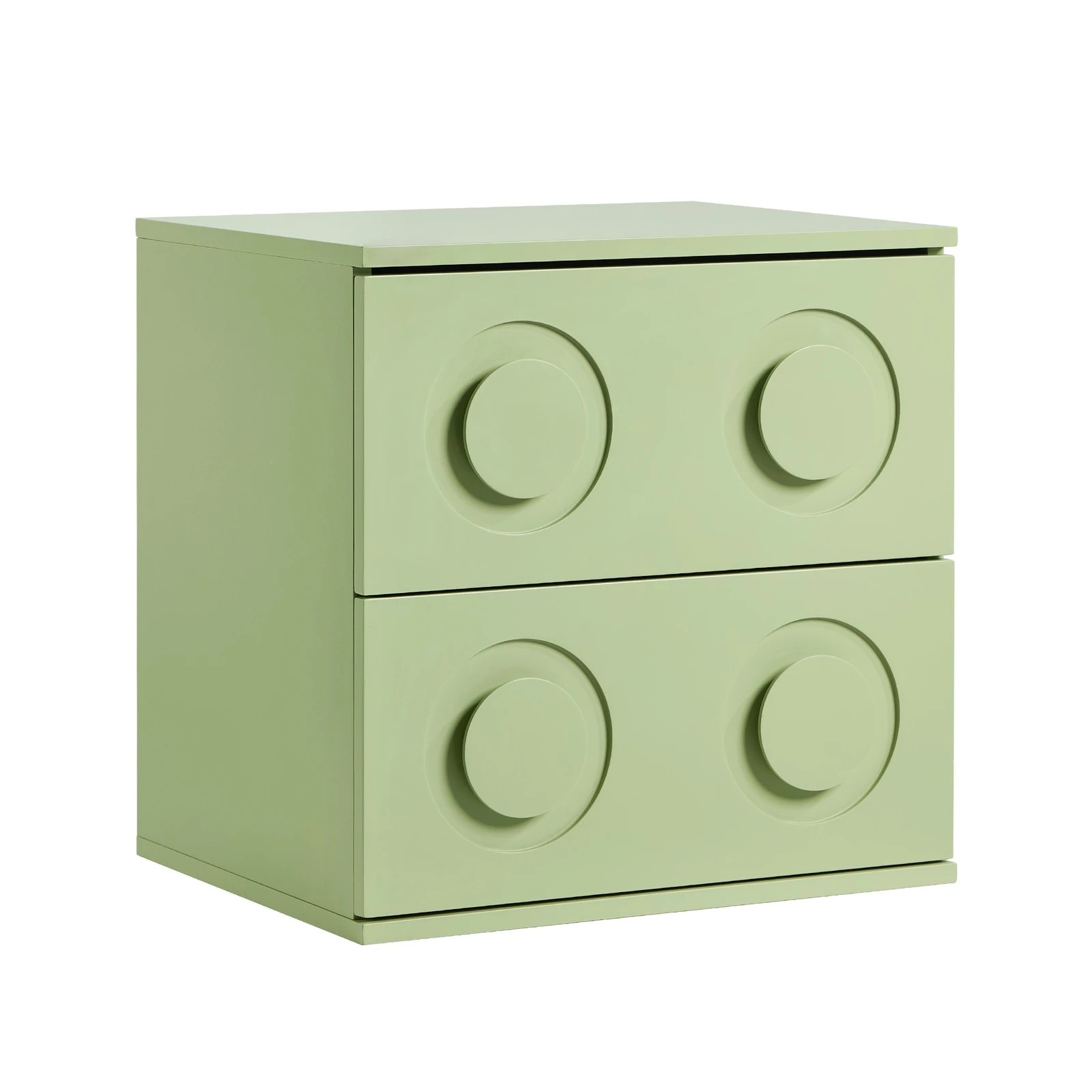 6 Oikiture 2x Bedside Table 2 Drawers Nightstand Side Storage Cabinet - Green, 6 of 9