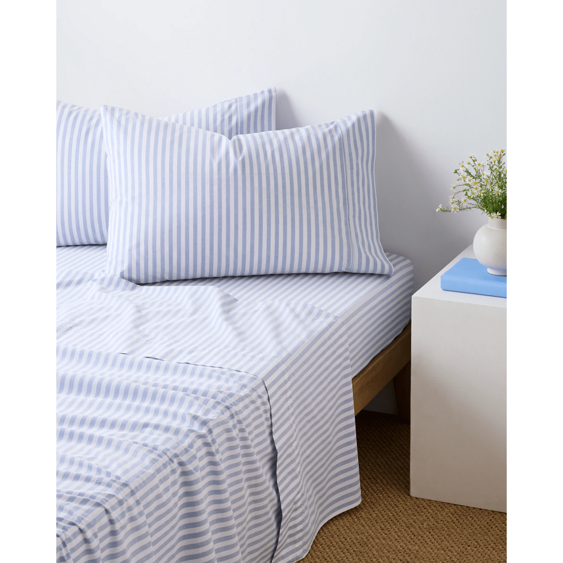 1 Target Australian Cotton Mix & Match Flat Sheet - Blue, 1 of 2