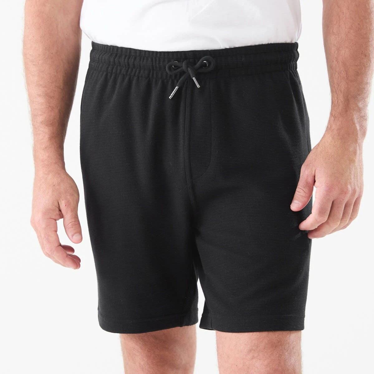 1 Textured Fleece Shorts BLACK, 1 of 5