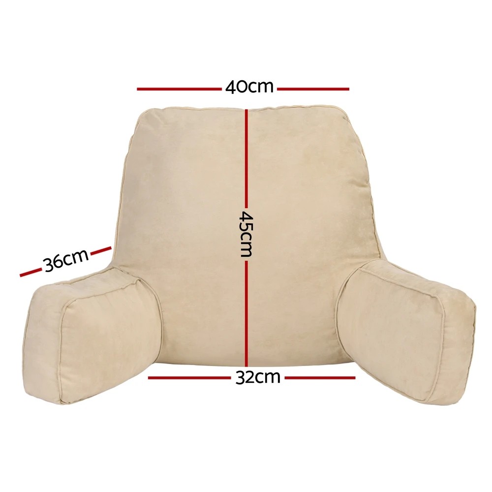 2 Giselle Reading Pillow Back Rest Lumbar Support Cushion Oatmeal - Beige, 2 of 7
