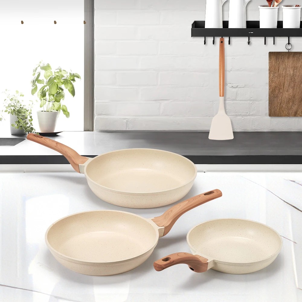 2 ZUNI 20PCS Nonstick Cookware Pots and Pans Set Granite Coating - White, 2 of 2