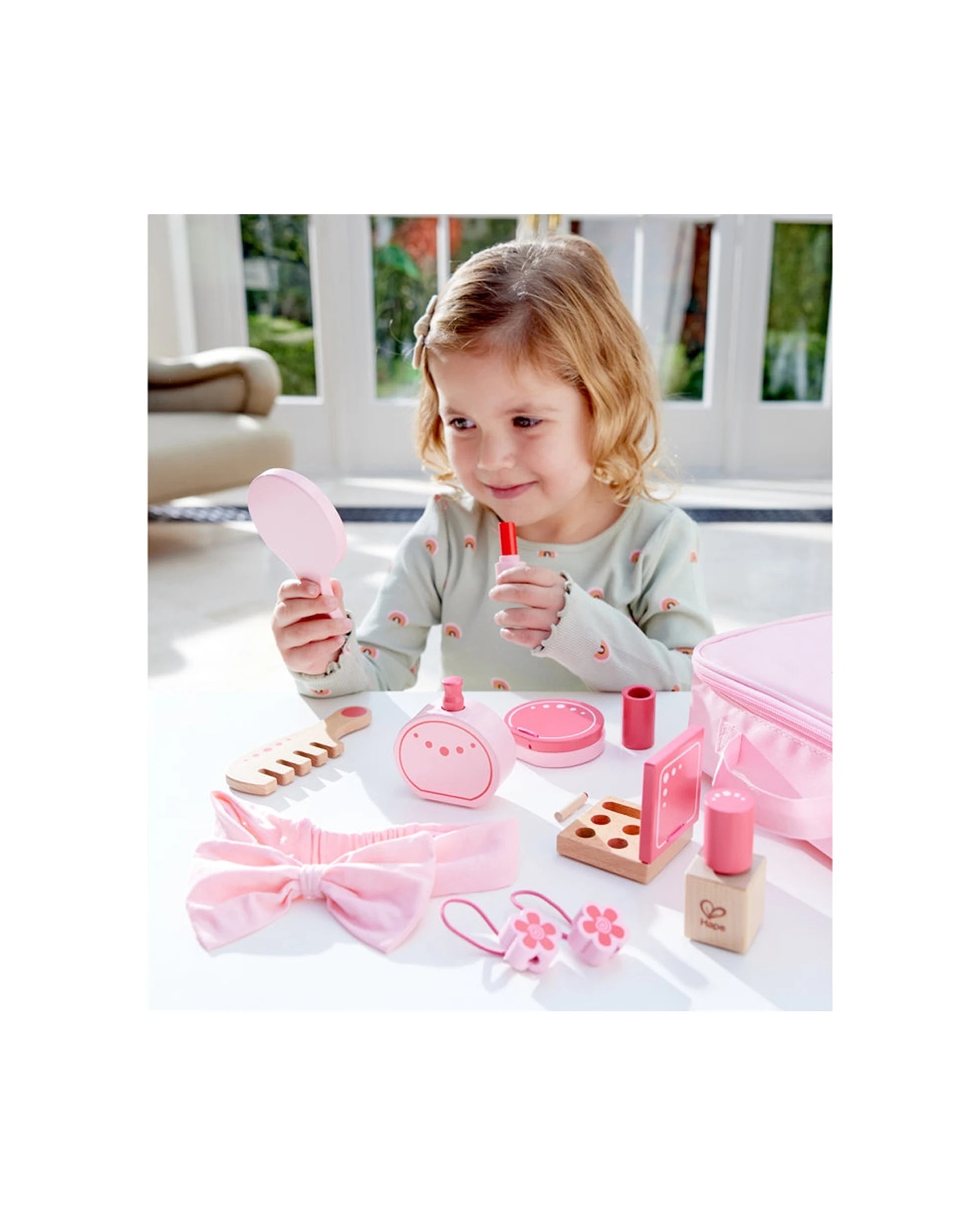 7 Hape Cosmetic Kit Hair Nails Make-Up Set Kids Role Play Beauty Accessories Set - Pink, 7 of 7