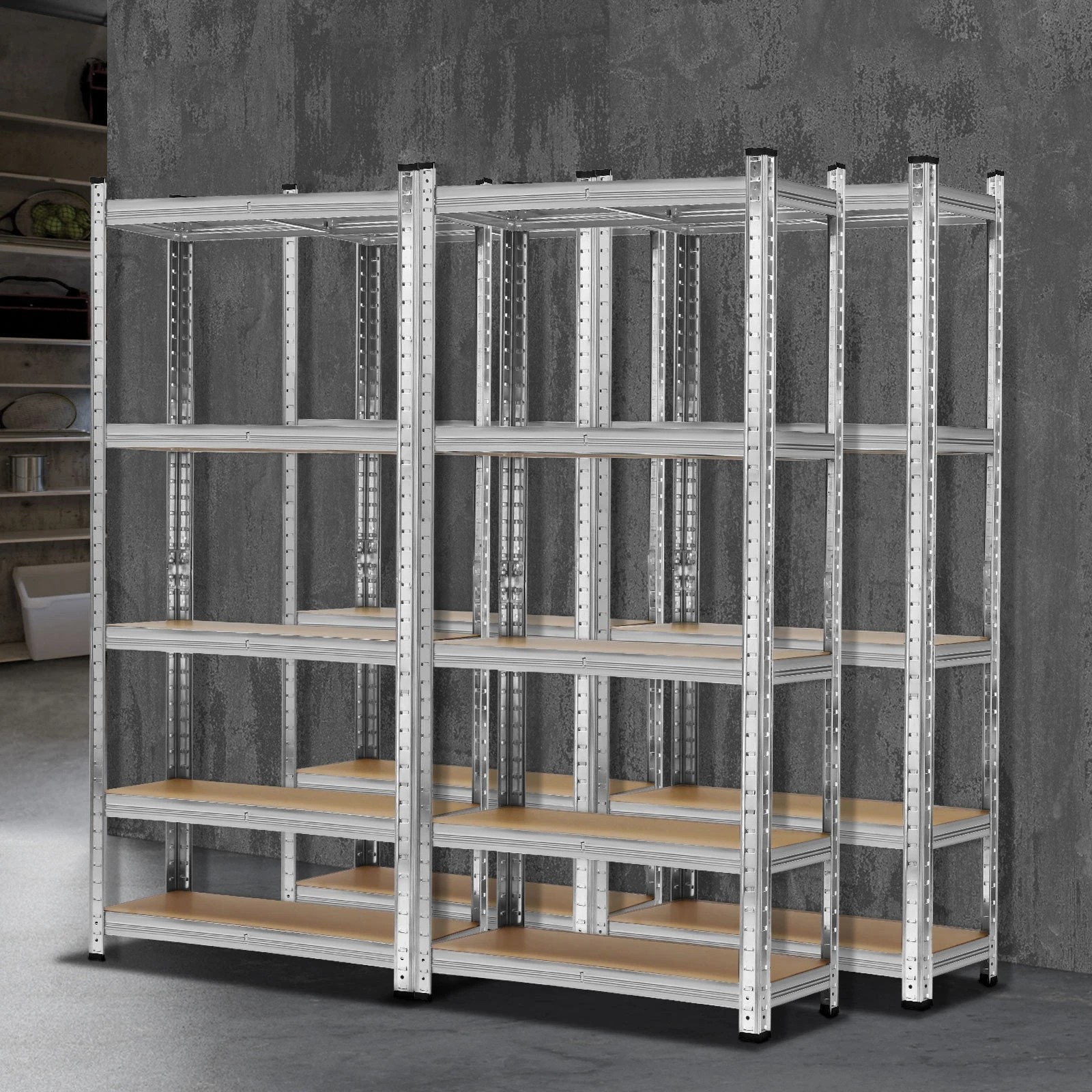 3 Sharptoo 4x1.5m Garage Shelving Shelves Warehouse Racking Storage Rack Pallet - Silver, 3 of 6