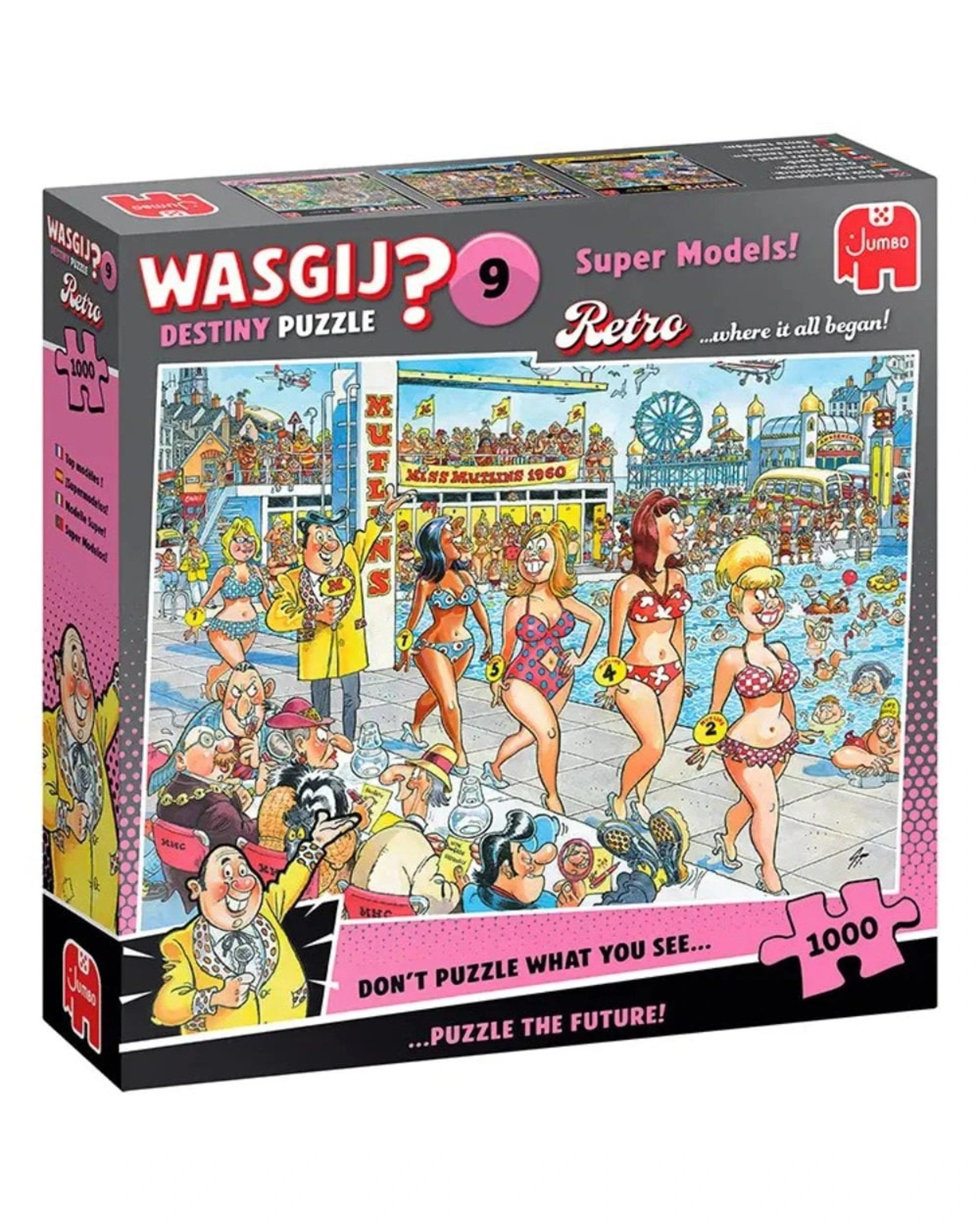 1 Jumbo WASGIJ Destiny #9 Super Models 1000 Piece Retro Jigsaw Puzzle, 1 of 1