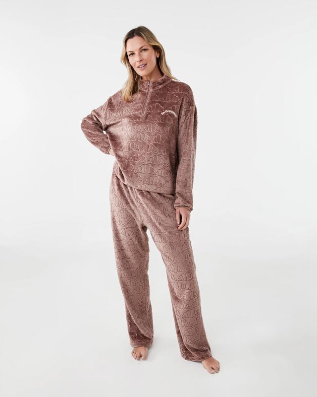 Quarter Zip Fleece Long Sleeve Top and Pants Pyjama