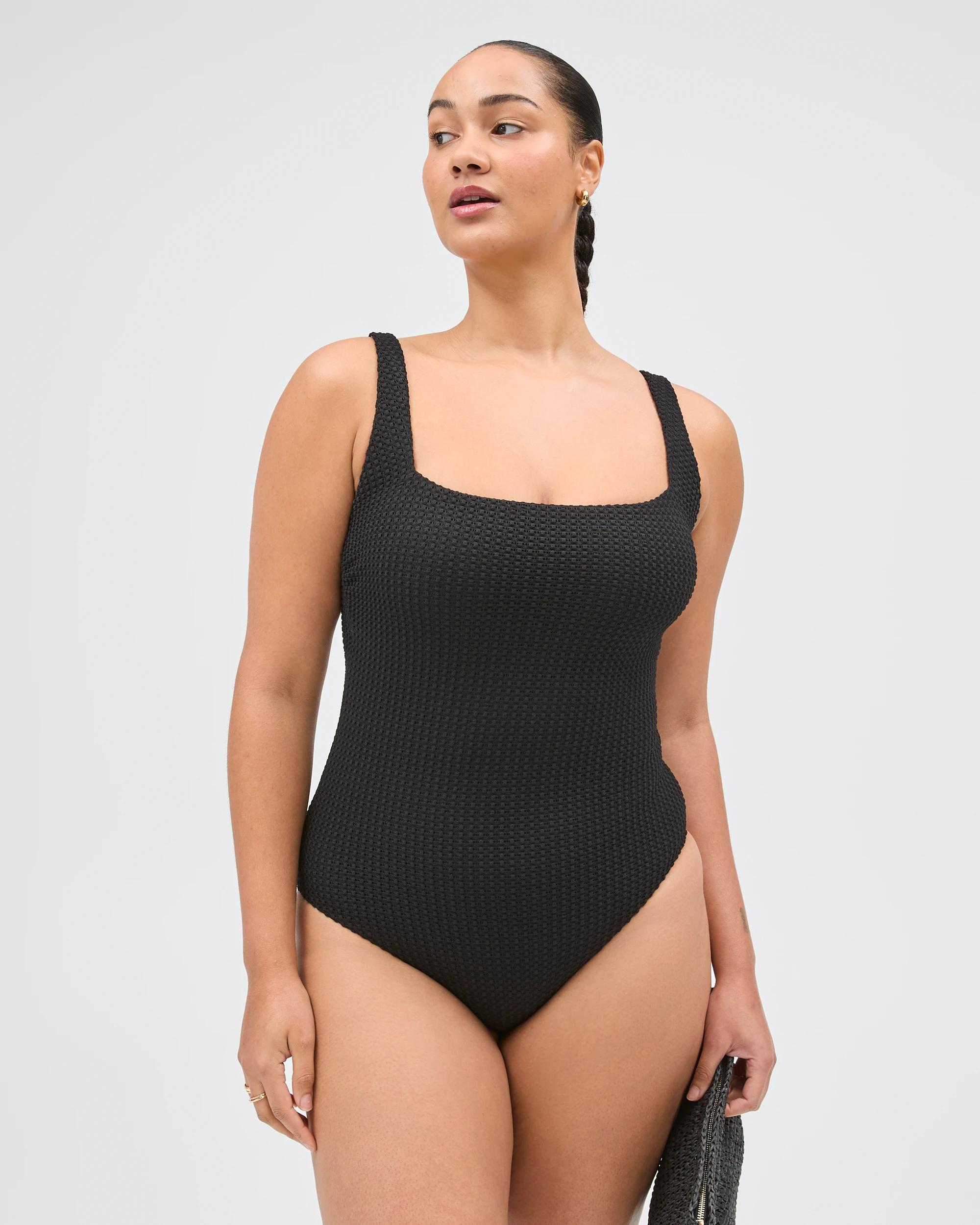 8 Target Woman Resort Sleeveless Square Neck Crochet Swim One Piece BLACK, 8 of 10