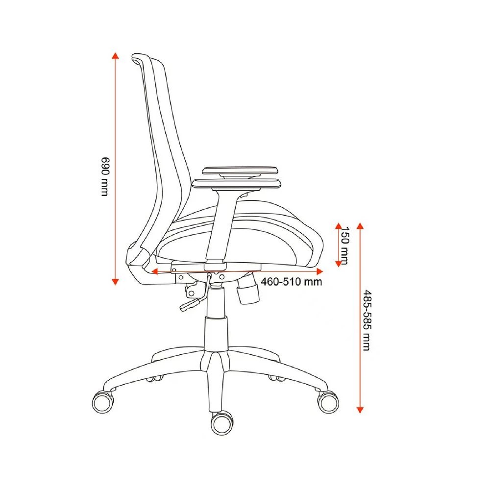 3 J.Burrows Birmingham 180Kg Chair Black Ergonomic Chairs and Desk Chairs, 3 of 10