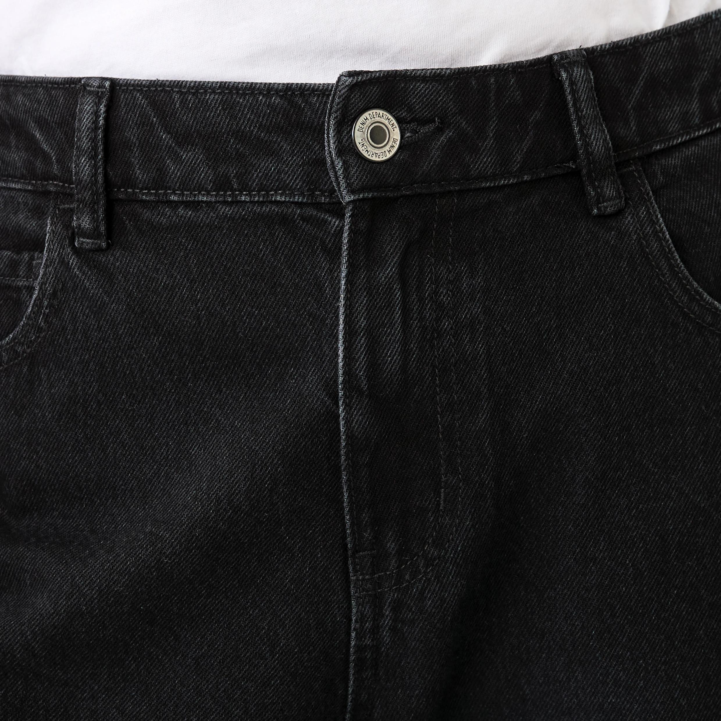 5 Wide Leg Raw Hem Jeans BLACK WASH, 5 of 9