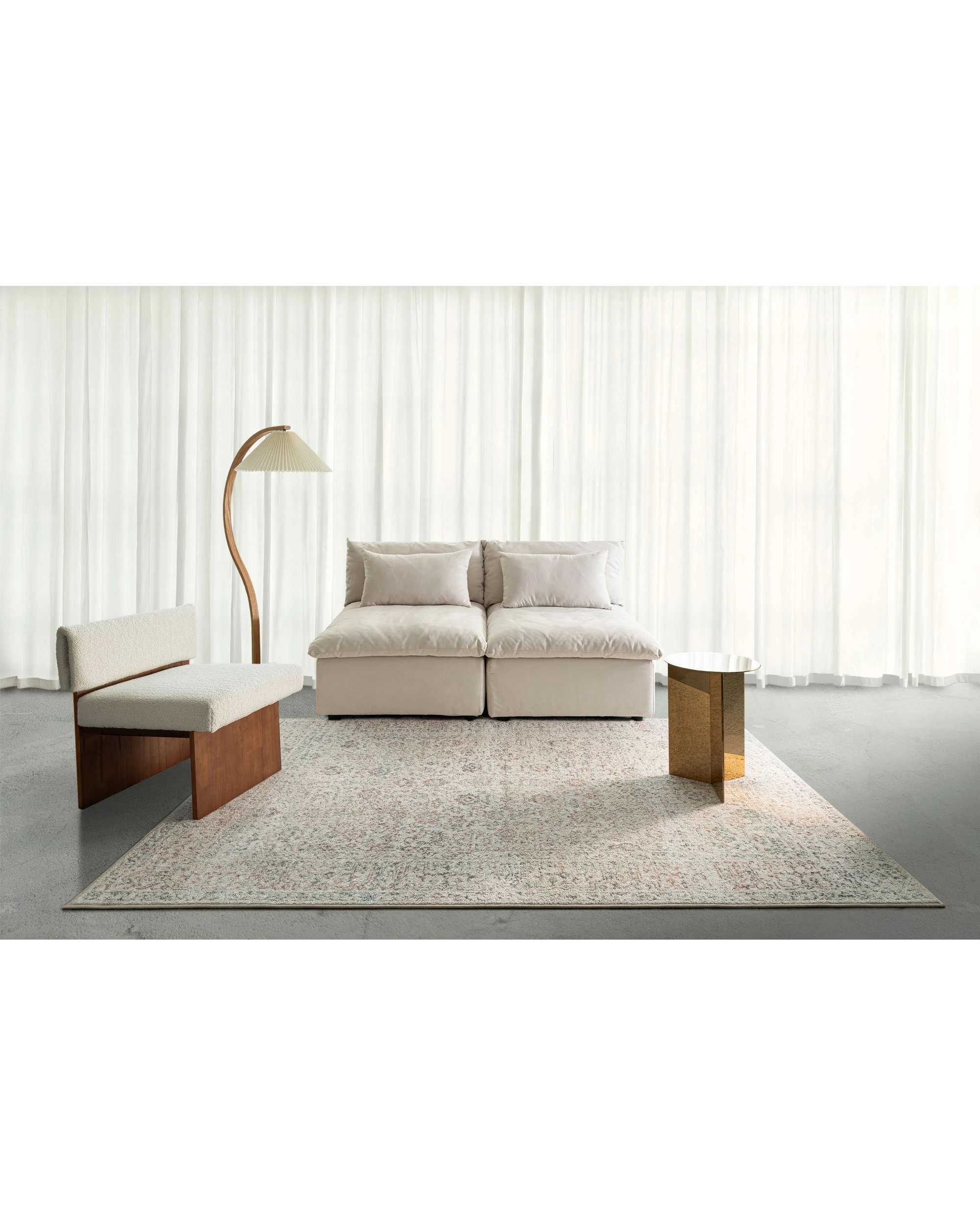 2 Loopsie Rye Traditional Floral Rug-230cm x 160cm - White - White, 2 of 8