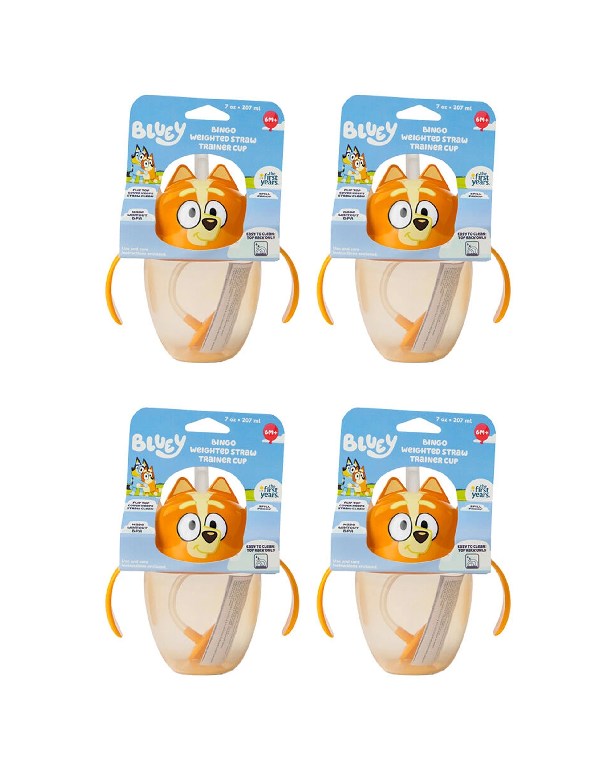 1 The First Years Bingo Weighted Straw Trainer Sippy Cup 4PK 207ml - Multi, 1 of 8