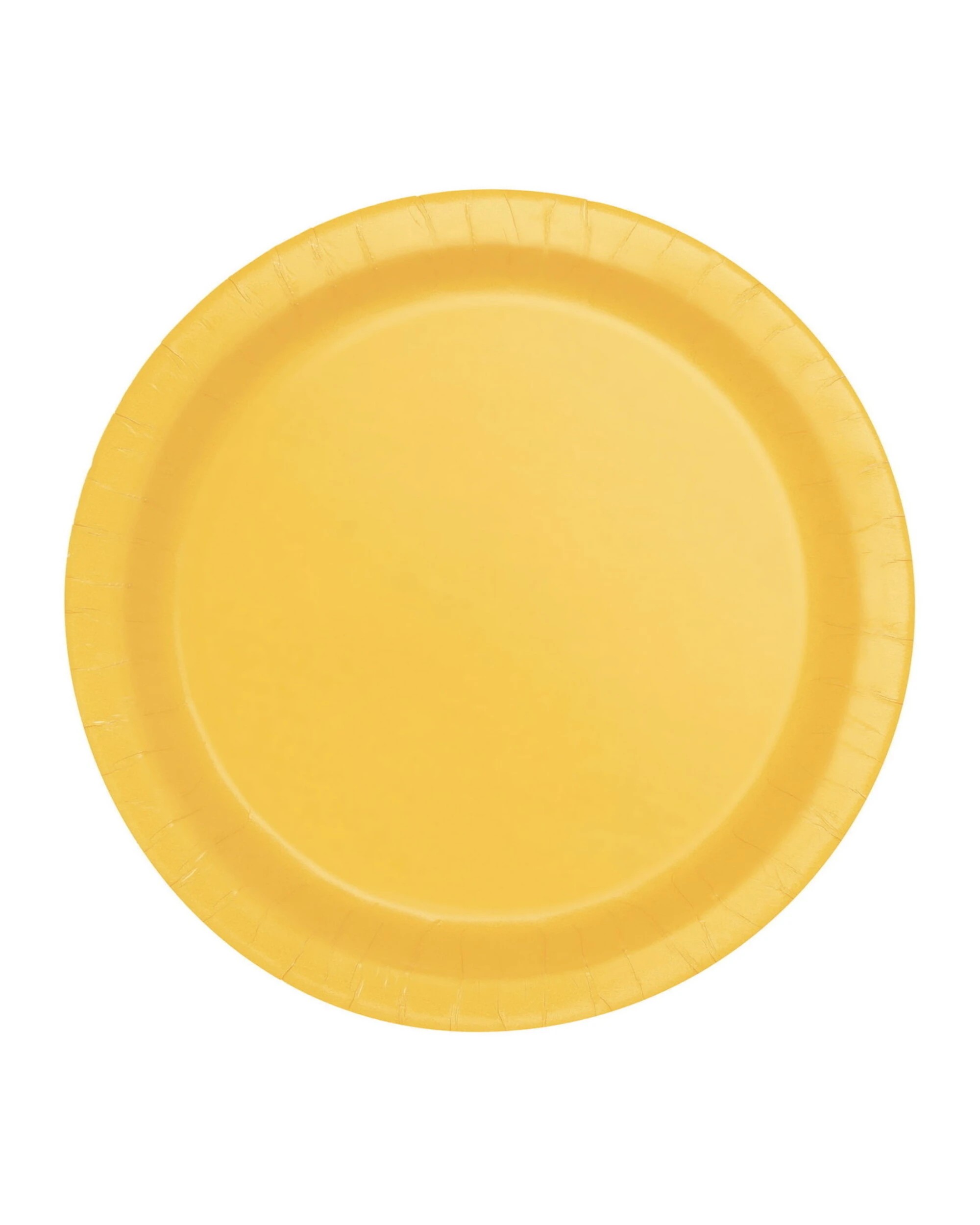1 Unique Yellow Small Paper Round Plates Pack of 8 - Yellow, 1 of 1