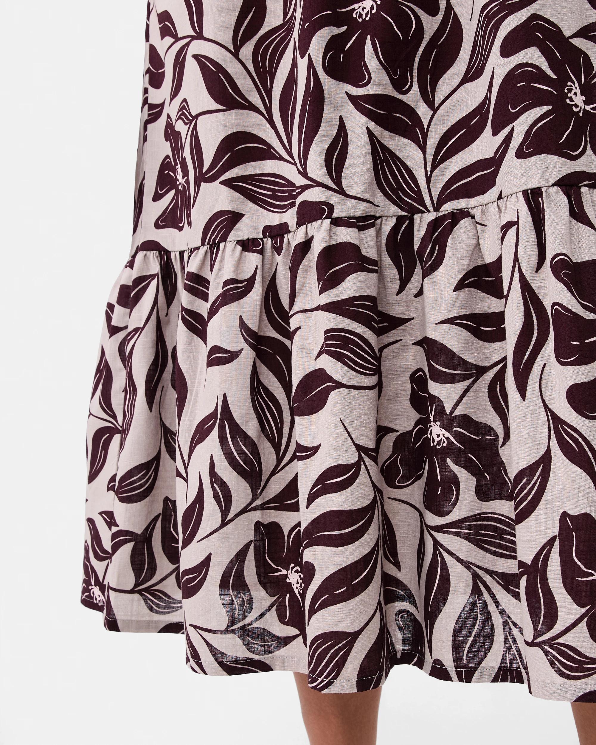 7 Curve Short Sleeve Tiered Midi Dress Flrl Mid, 7 of 7