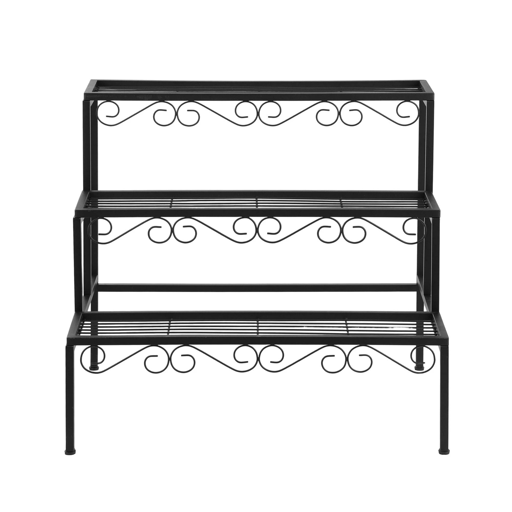 3 Artiss Plant Stand 3 Tier Metal Corner Plant Shelf Multiple Flower Holder Rack - Black, 3 of 8