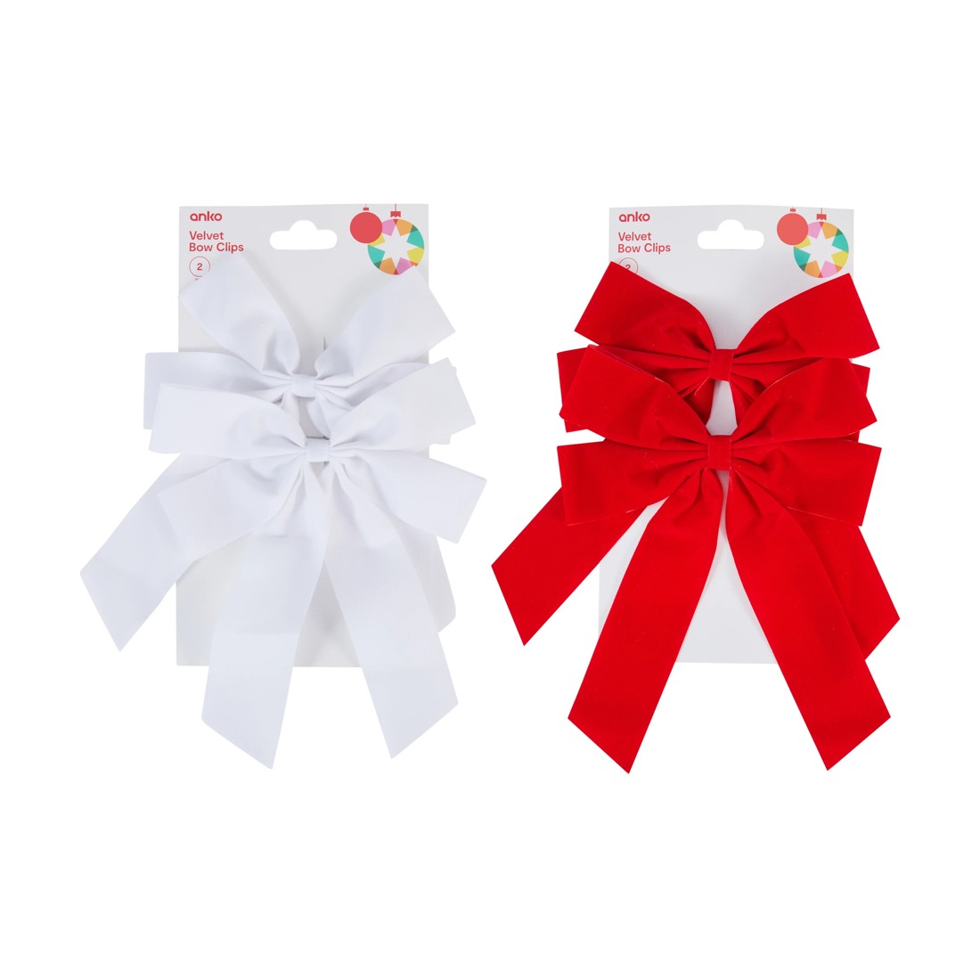 1 2 Pack Velvet Bow Clips - Assorted, 1 of 3