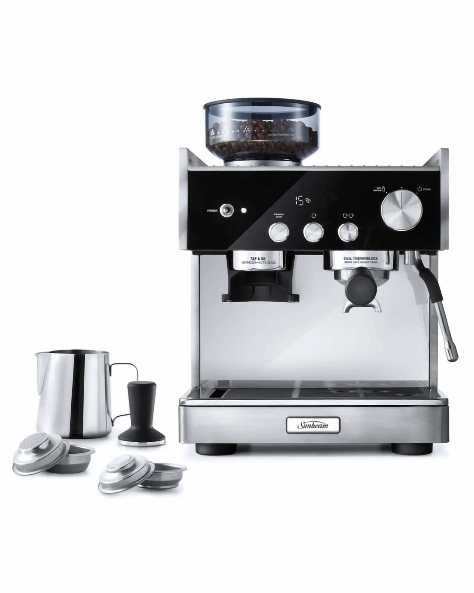 1 Sunbeam Origins Dual Espresso Coffee Machine - SILVER, 1 of 2
