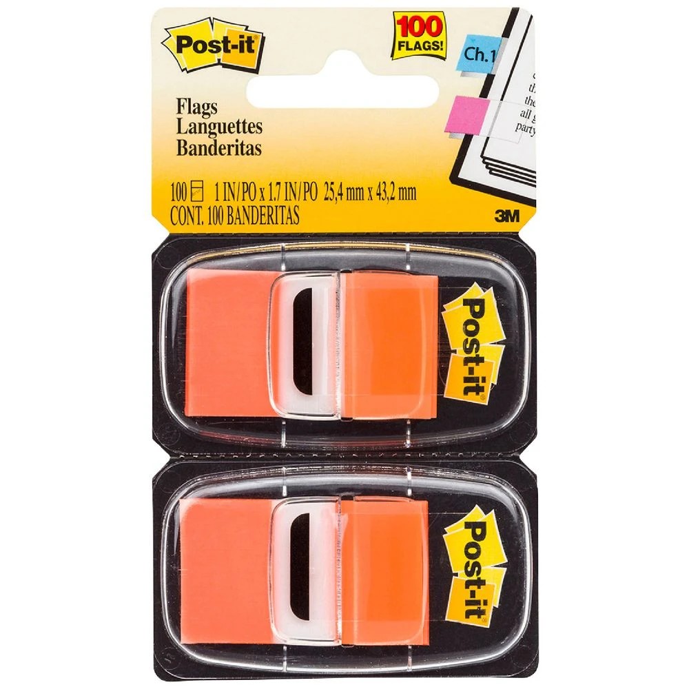 1 Post-it Flags 25x43mm Orange 2 Pack, 1 of 2