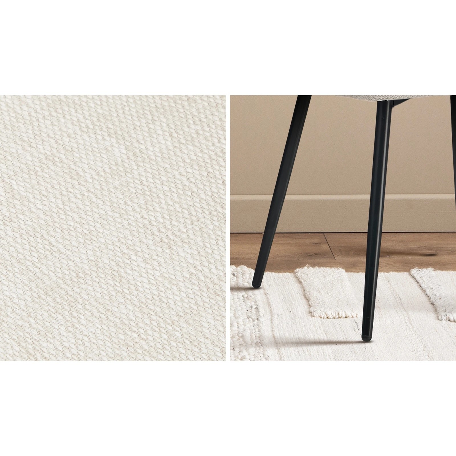 6 Oikiture 2x Dining Chair Accent Chairs Linen Fabric - Beige, 6 of 9