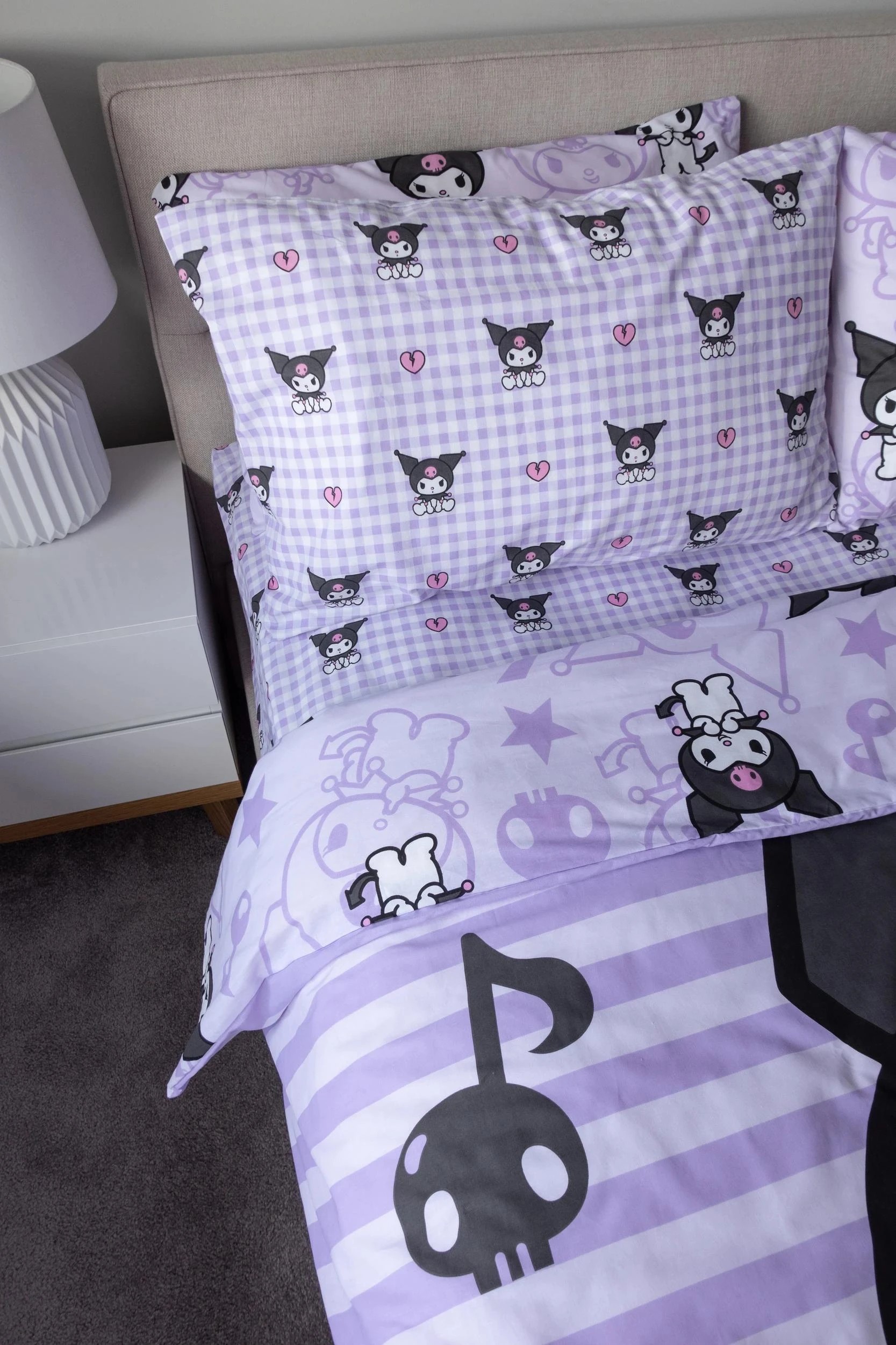 3 Hello Kitty Kuromi Kids Fitted Sheet Set - Double Bed - Purple, 3 of 7