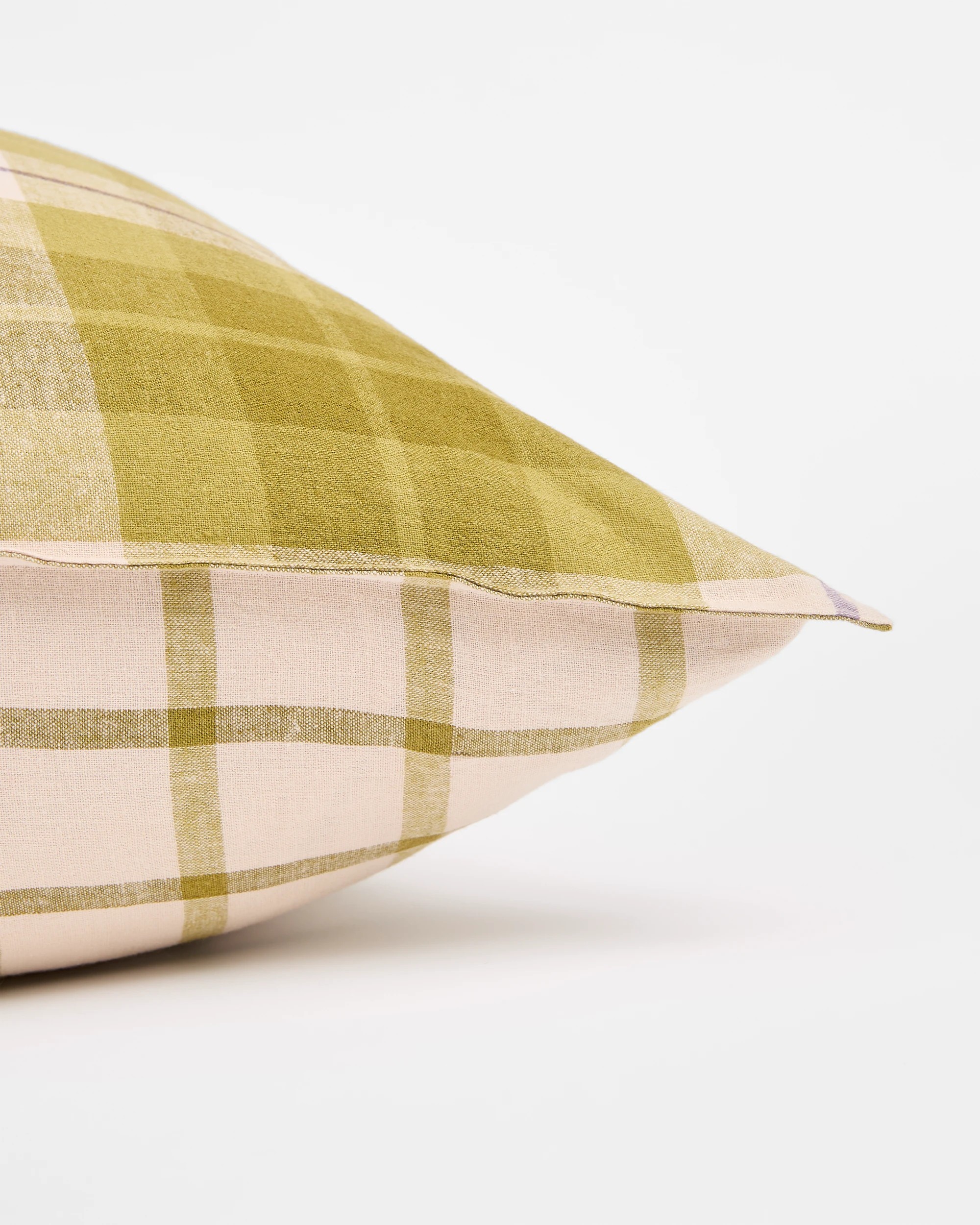 2 Target Aster Check Linen/Coton European Pillowcase - One Size - Green, 2 of 3
