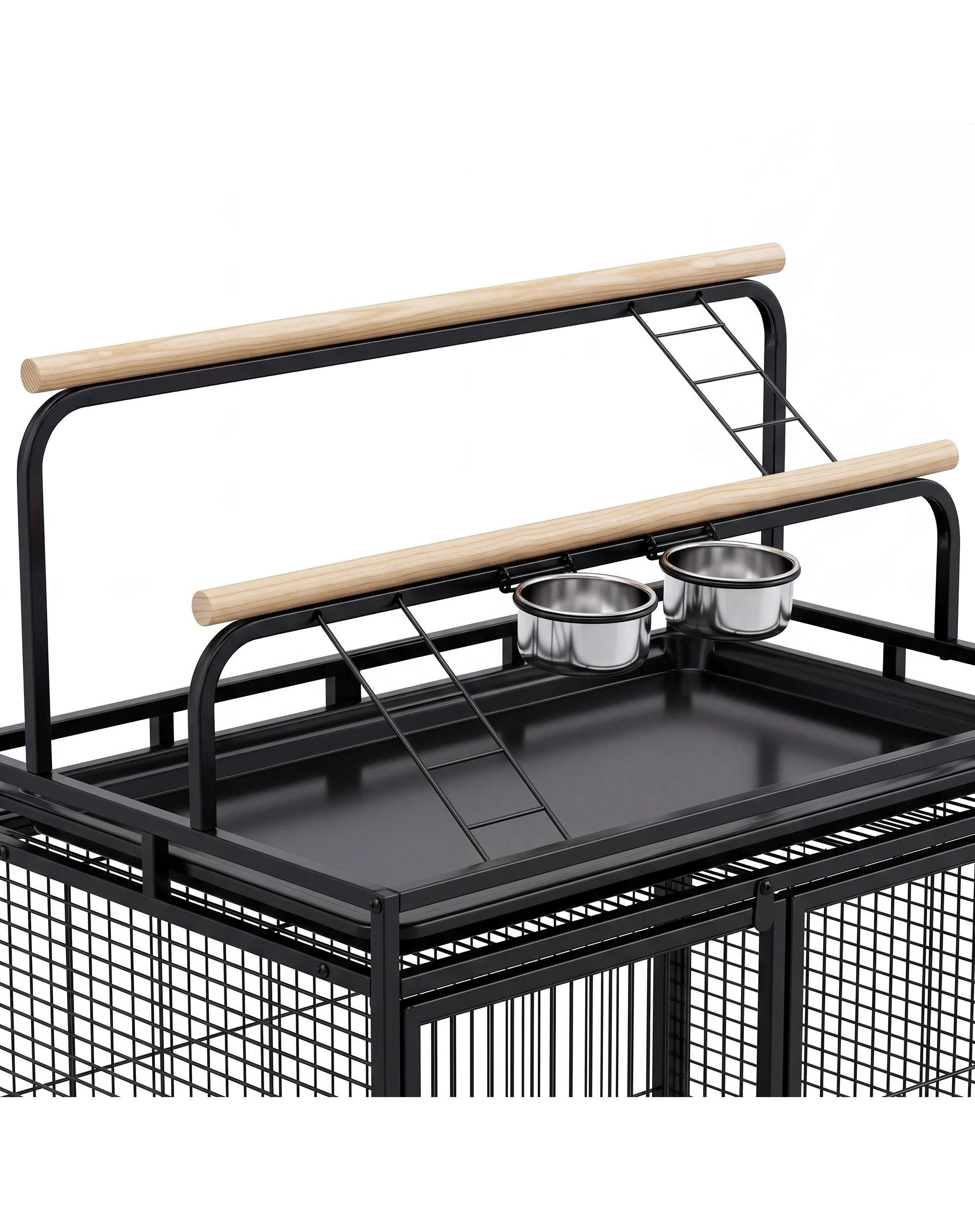 7 Advwin 176cm Extra Large Bird Cage with Play Top & Storage Cabinet, 7 of 10