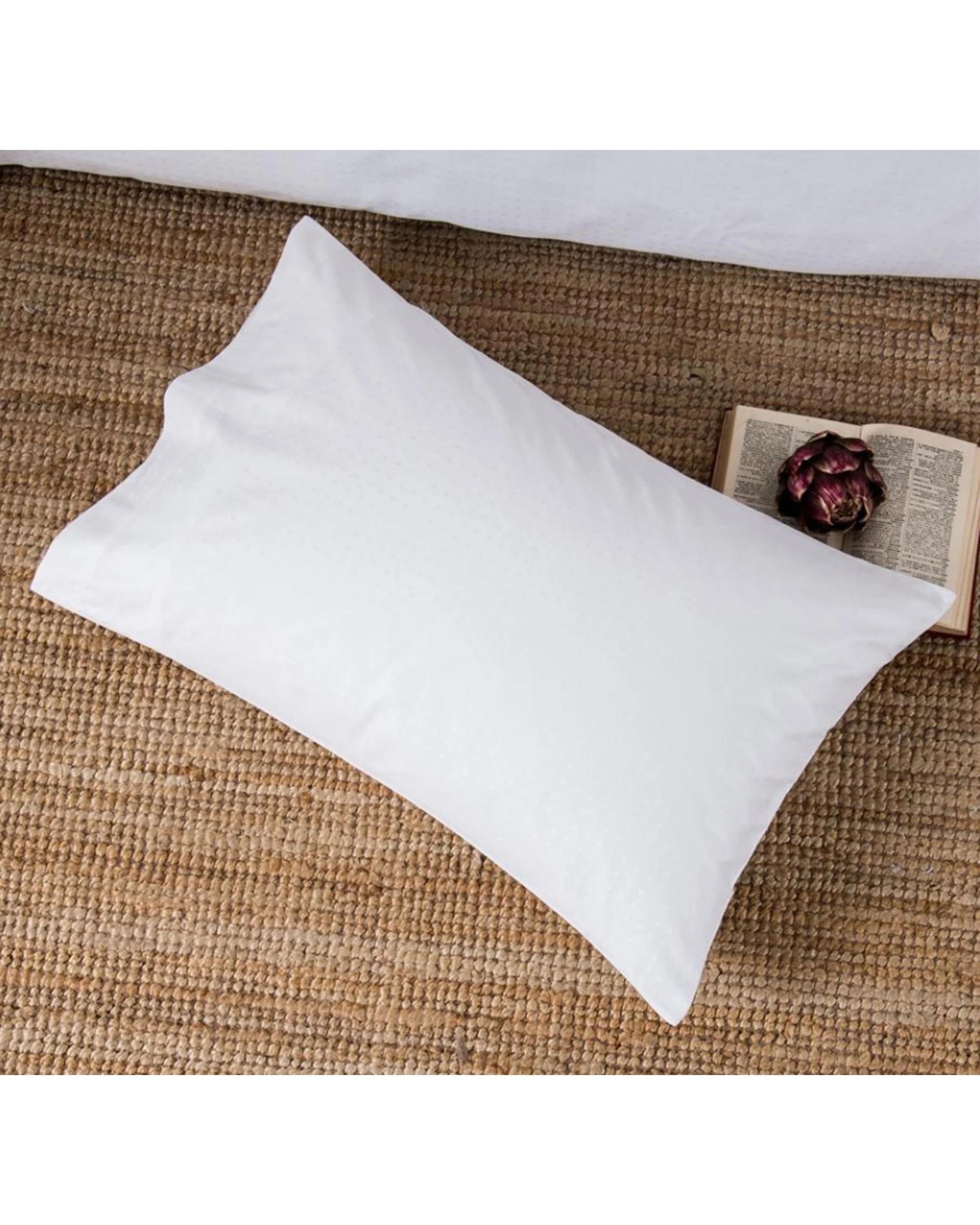 2 Cotton More 100% Cotton 650TC Jacquard Quilt Cover Bed Linen Set Single - White, 2 of 4