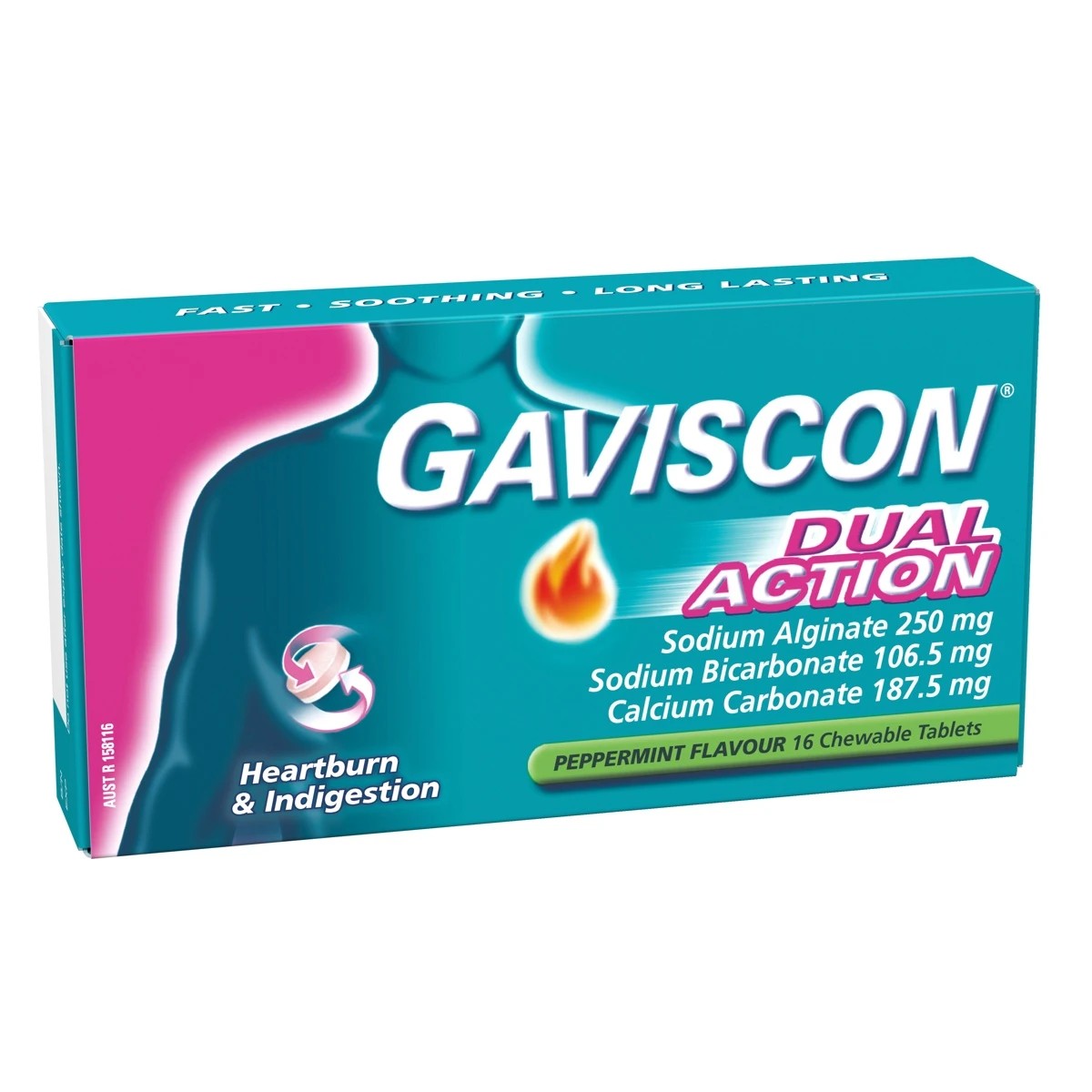 1 16 Pack Gaviscon Dual Action Tablets - Peppermint, 1 of 9