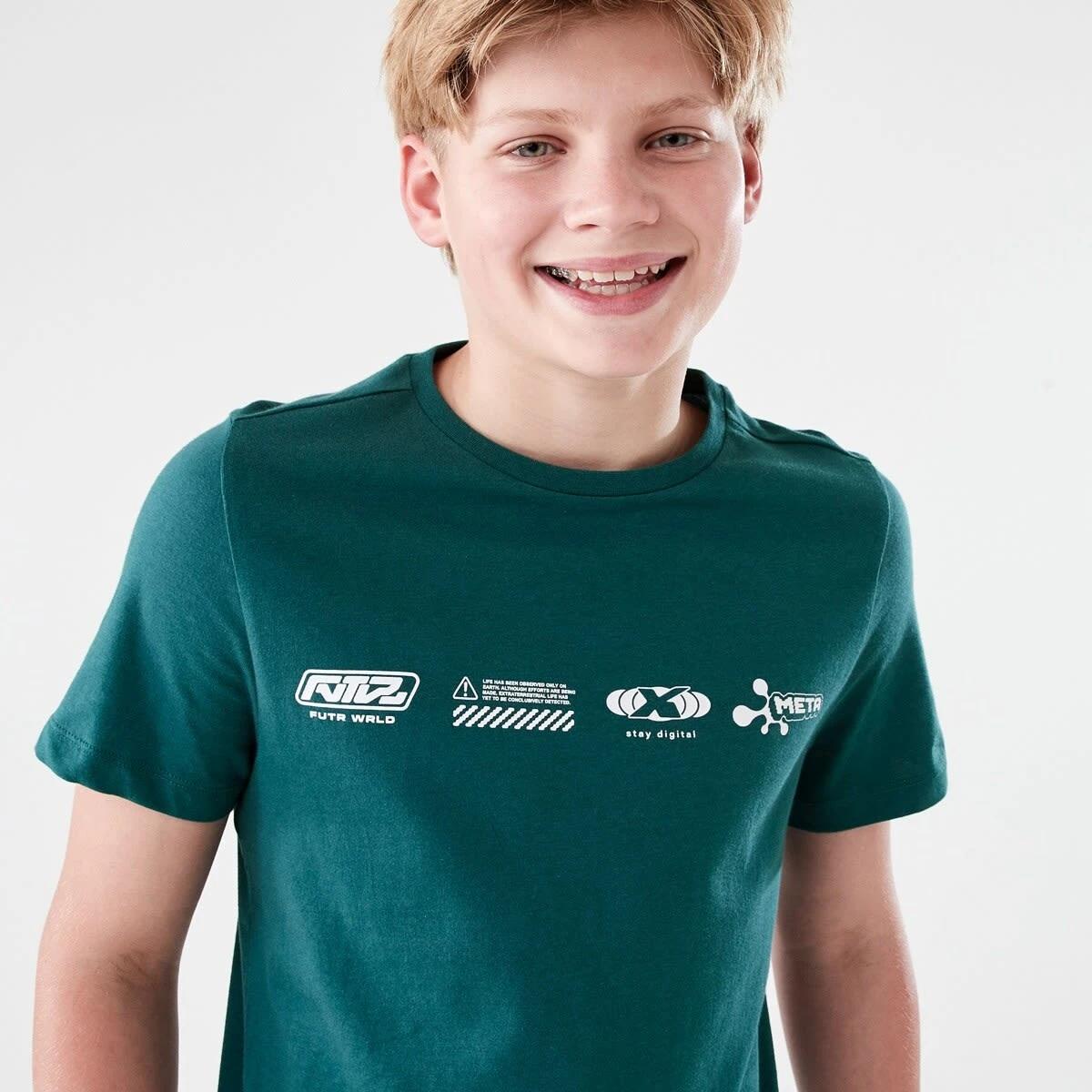 3 Short Sleeve Print T-shirt FUTURE ICONS GREEN, 3 of 6