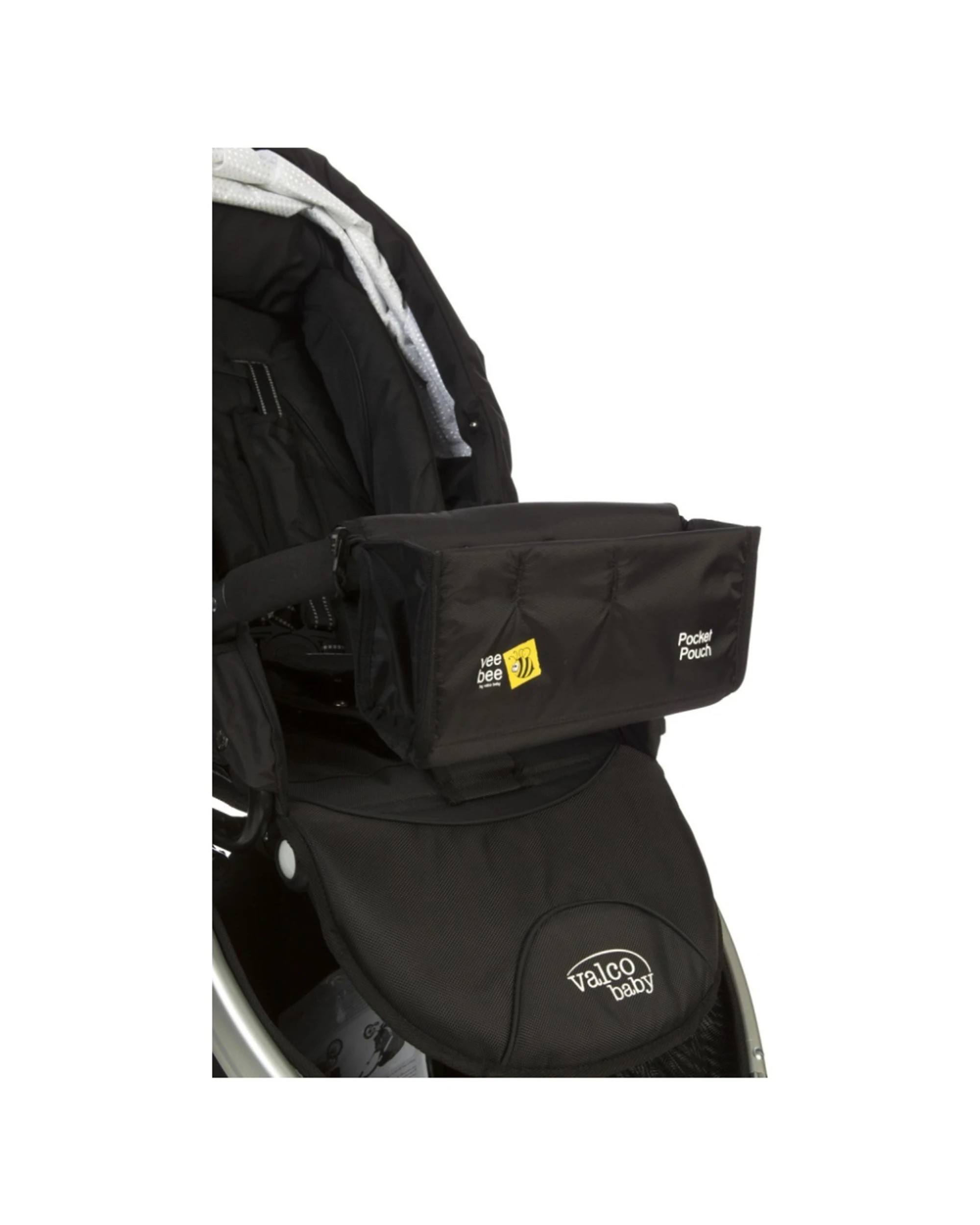 2 VeeBee Universal Stroller Pram Pocket Pouch With 3 Mesh Compartments - Black, 2 of 5