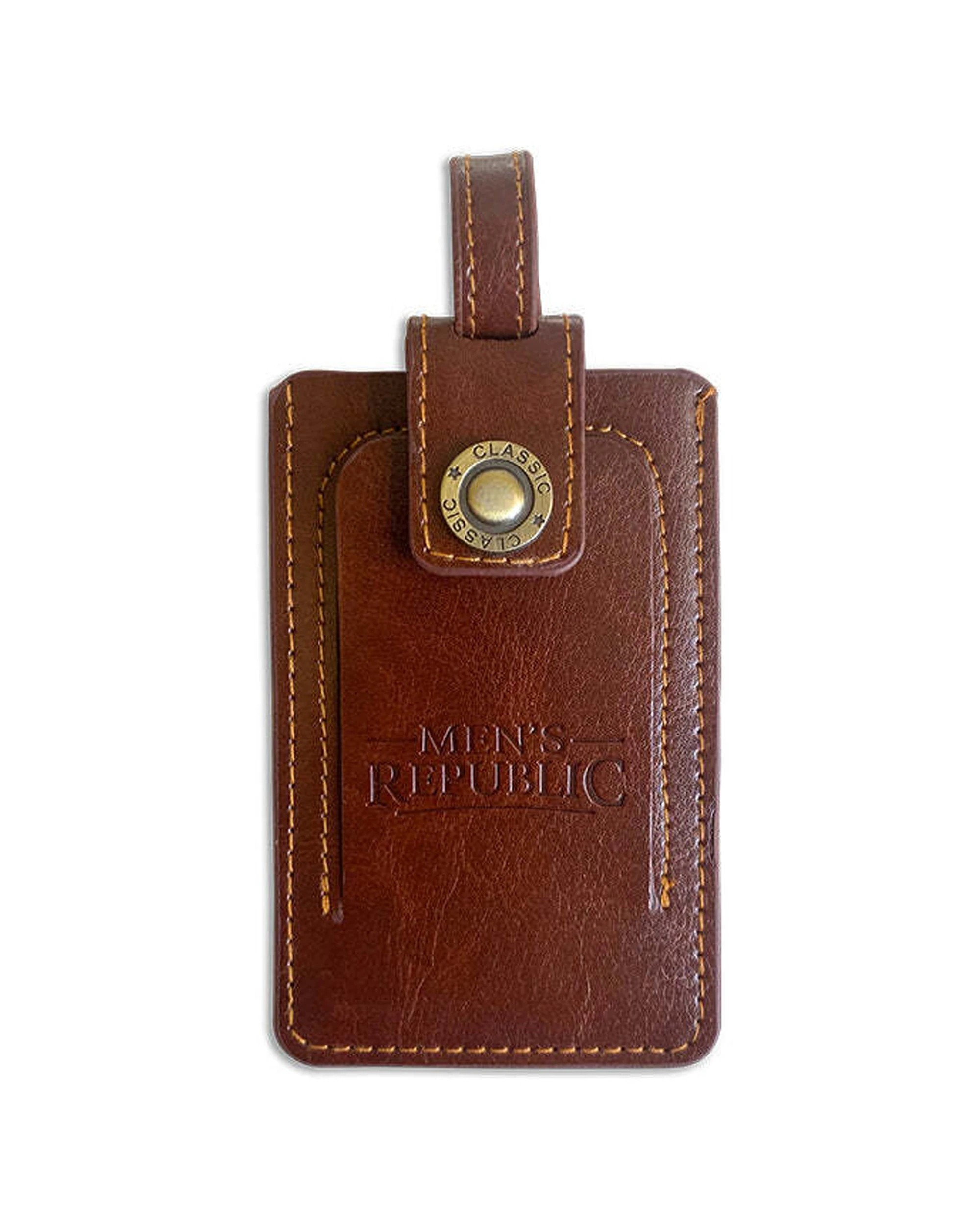 5 Mens Republic Travel Wallet And Luggage Tag Set Faux Leather With Wristlet - Brown, 5 of 6