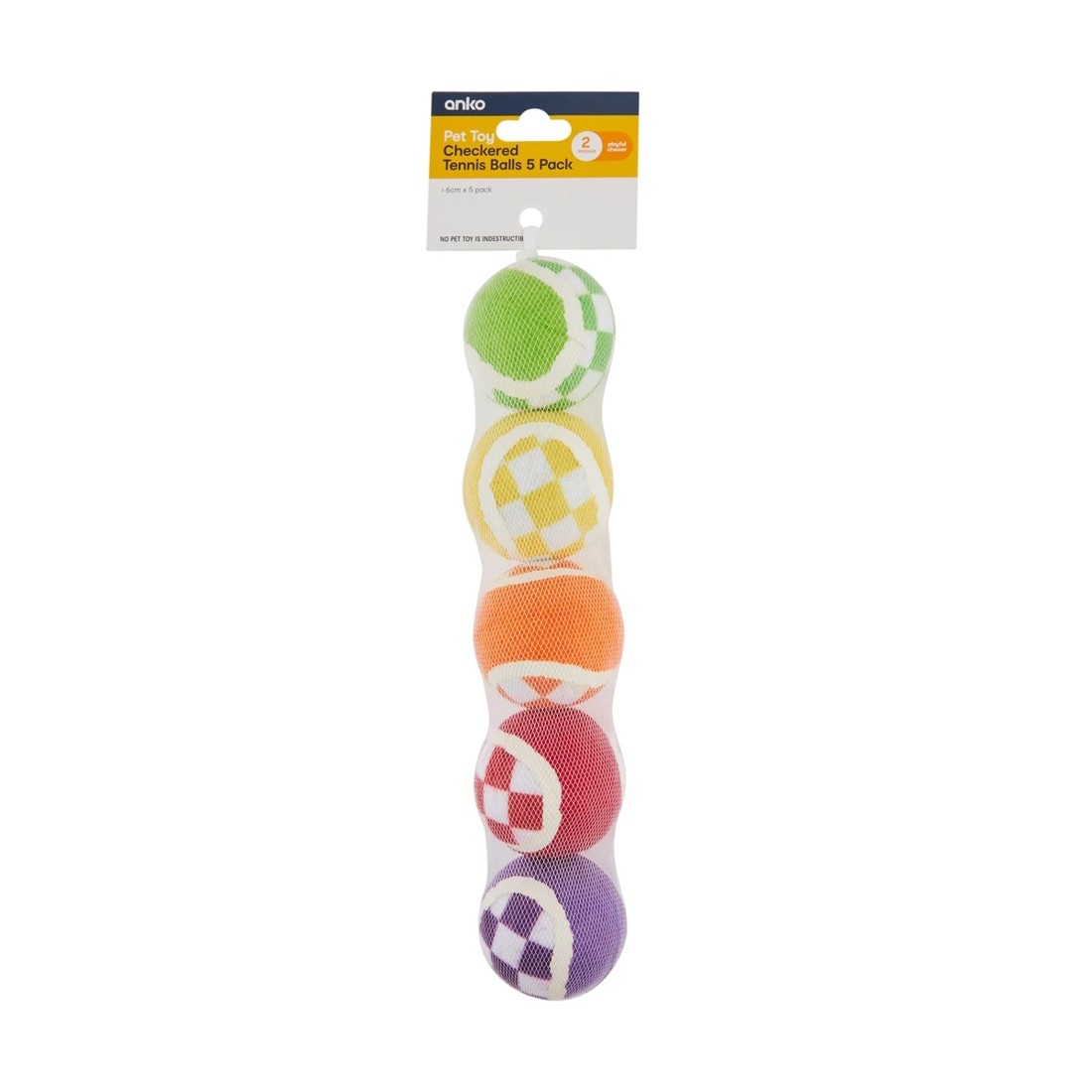 4 5 Pack Pet Toy Checkered Balls, 4 of 4