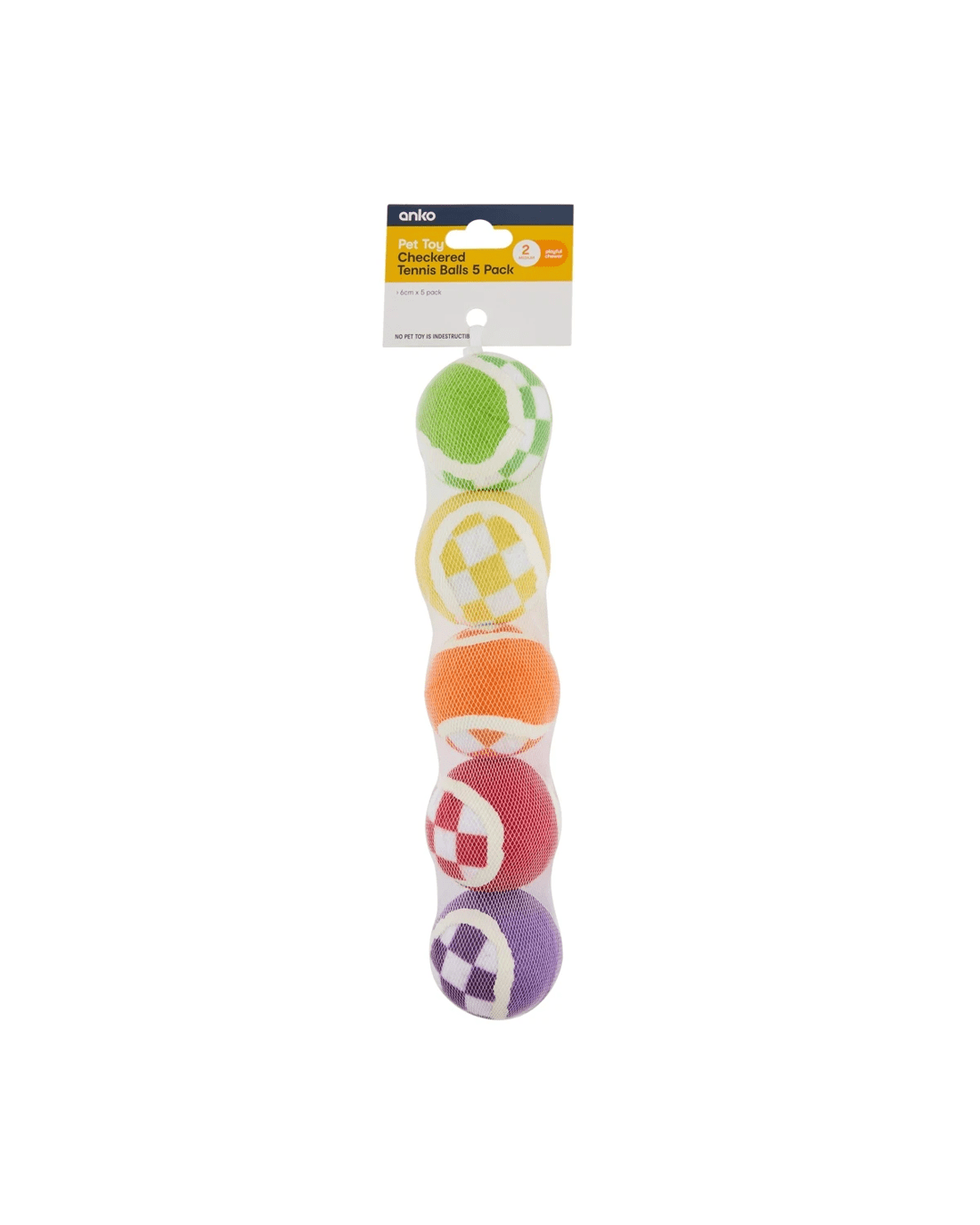 4 5 Pack Pet Toy Checkered Balls, 4 of 4