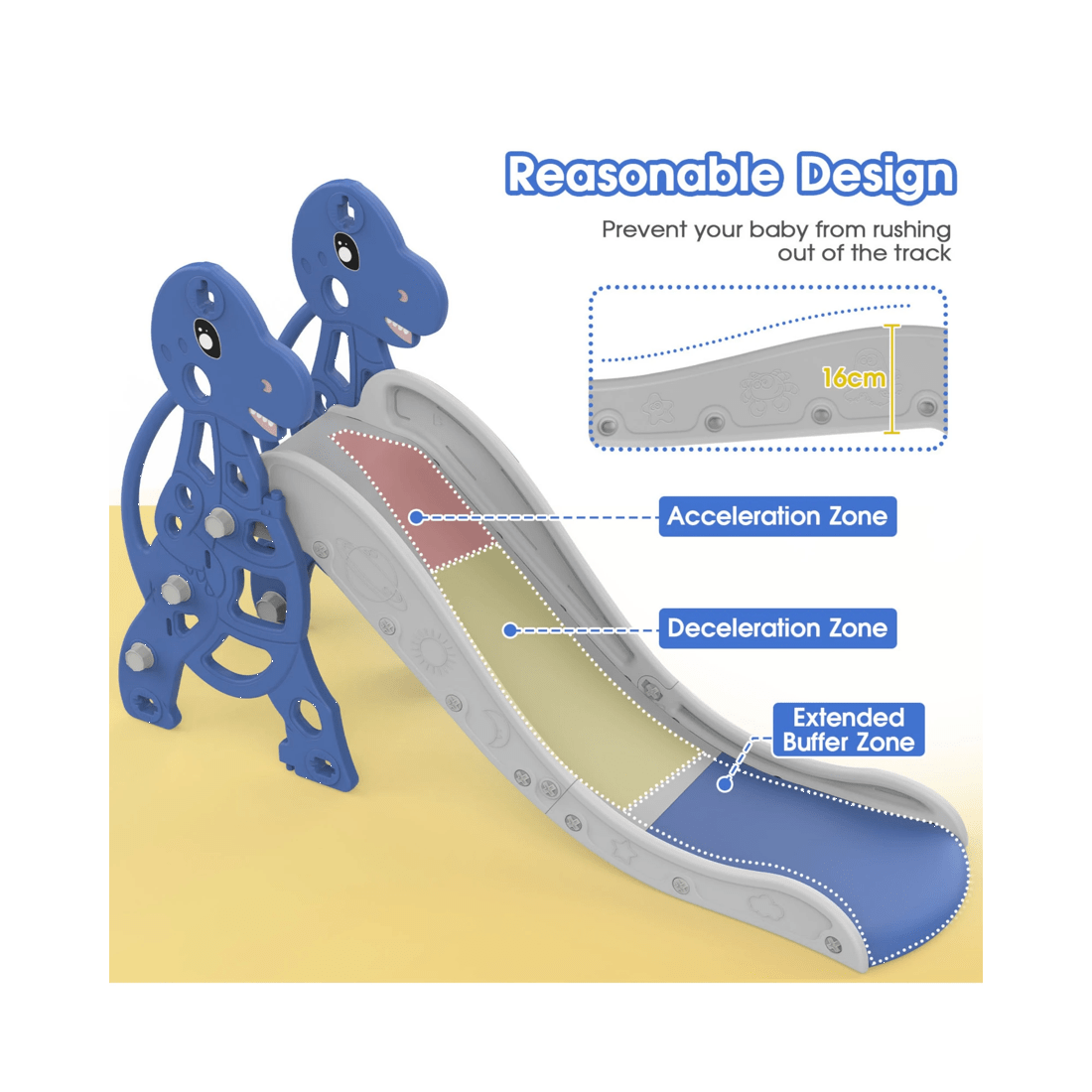 8 Advwin 4-in-1 Kids Slide Swing Set with Basketball Hoop Blue, 8 of 8