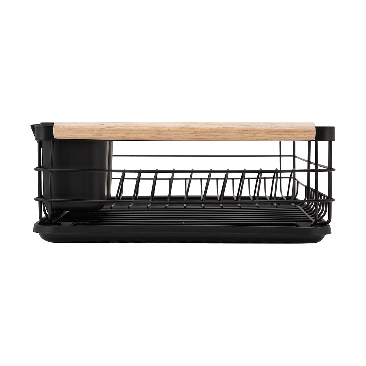 6 Black Wooden Handle Dish Rack, 6 of 11