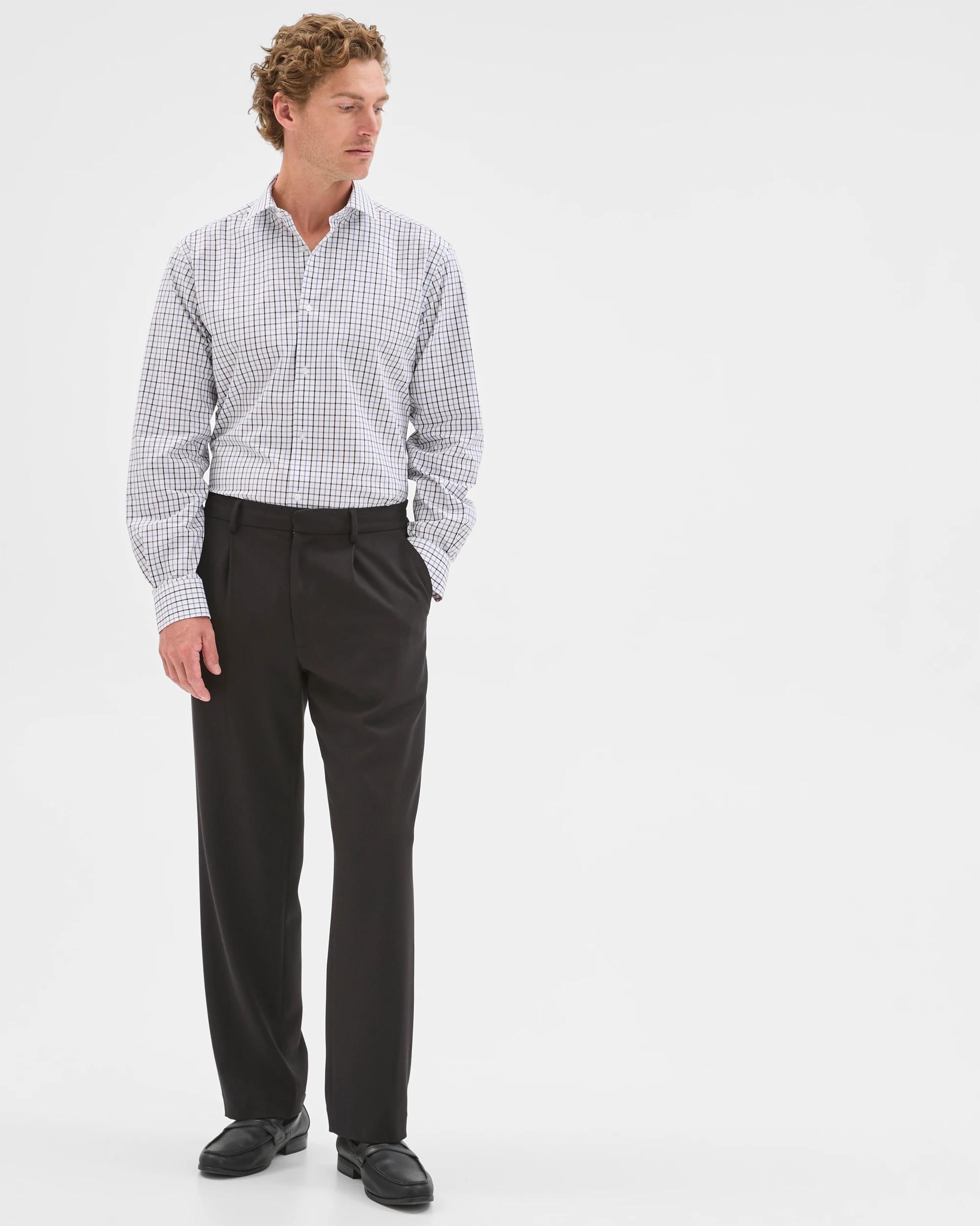 7 Preview Australian Cotton Tattersall Check Business Shirt BLUE, 7 of 7