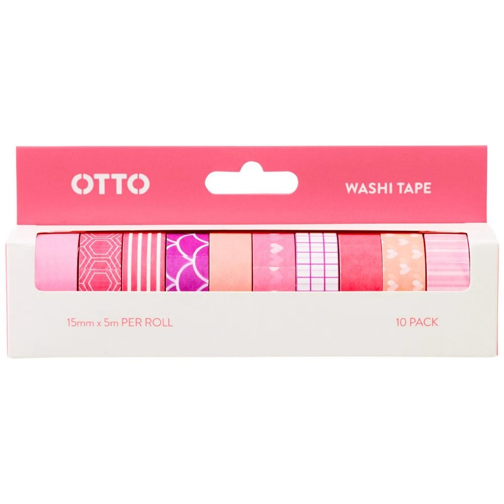 1 Otto Washi Tape Pink 10 Pack, 1 of 3