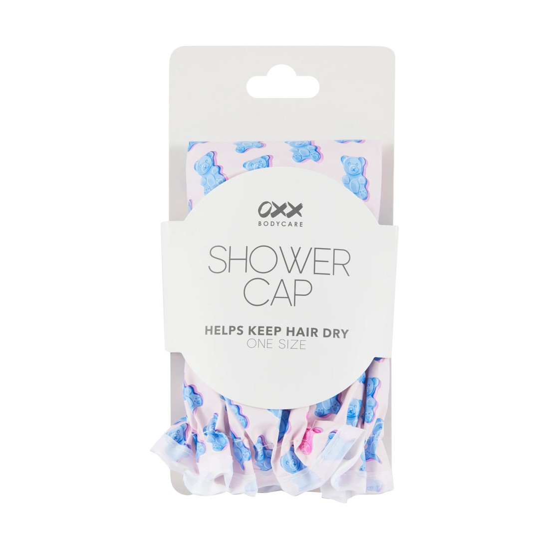 4 OXX Bodycare Shower Cap - Blue and Pink - Gummy Bears, 4 of 4