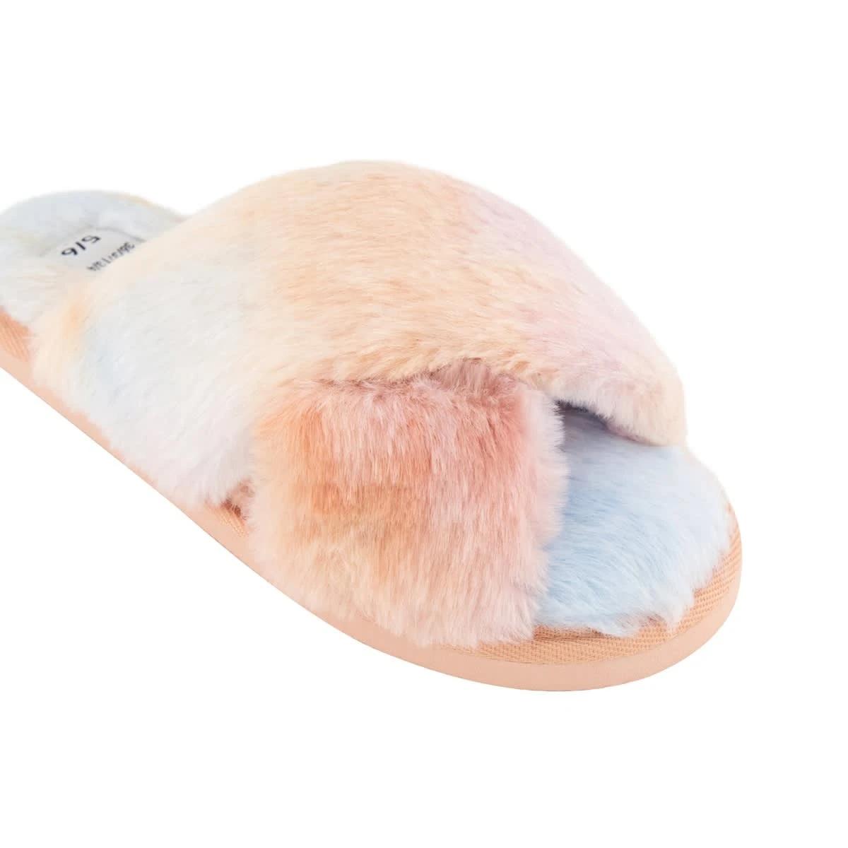 3 Crossover Furry Slippers Tiedye, 3 of 3