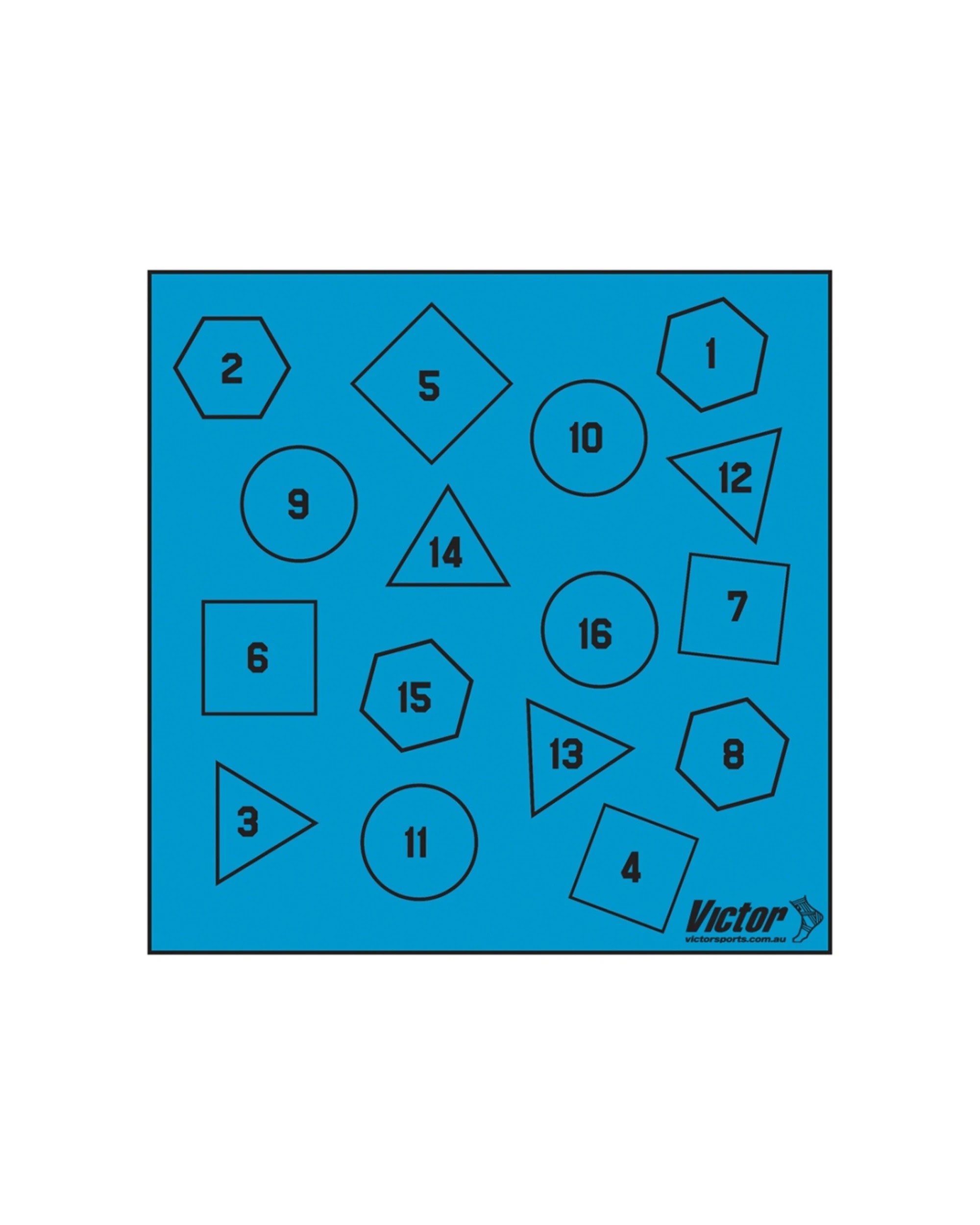 1 Victor Sports Activity Mat Numbered 1-16 Heavy-Duty Nylon Leakproof 1x1m - Blue, 1 of 1