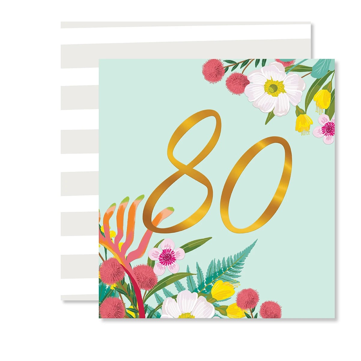 1 Hallmark 80th Birthday Card - Australian Floral, 1 of 3