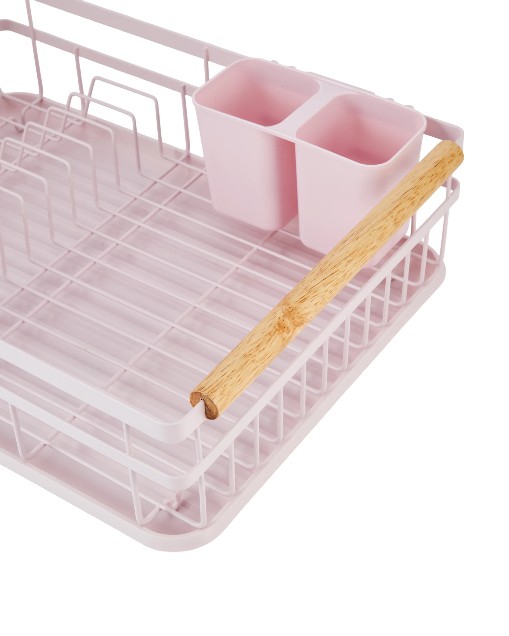 5 Pink Wooden Handle Dish Rack, 5 of 6