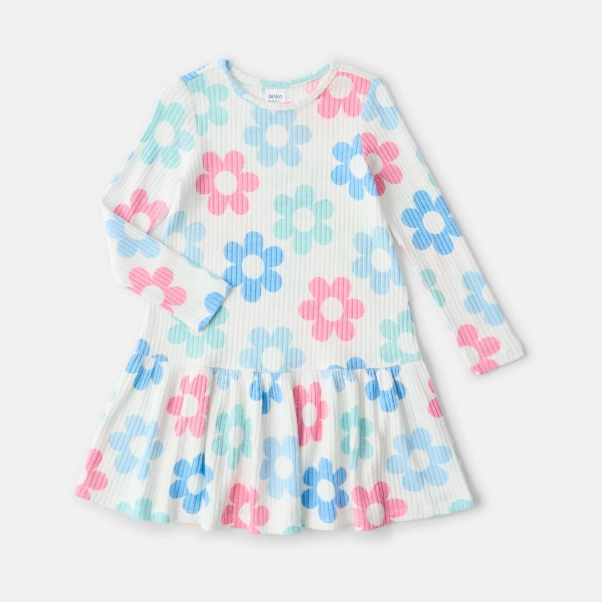 6 Long Sleeve Brushed Rib Dress Flower, 6 of 7
