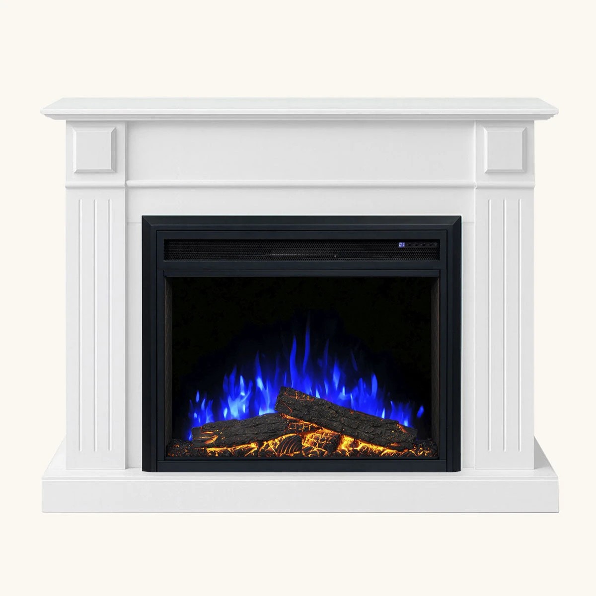 8 Moda Living Berwick Electric Fireplace Heater White Mantel Suite with Moonlight Insert - White, 8 of 9