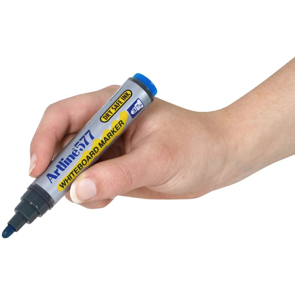 3 Artline 577 Whiteboard Markers Bullet Blue 12 Pack, 3 of 3