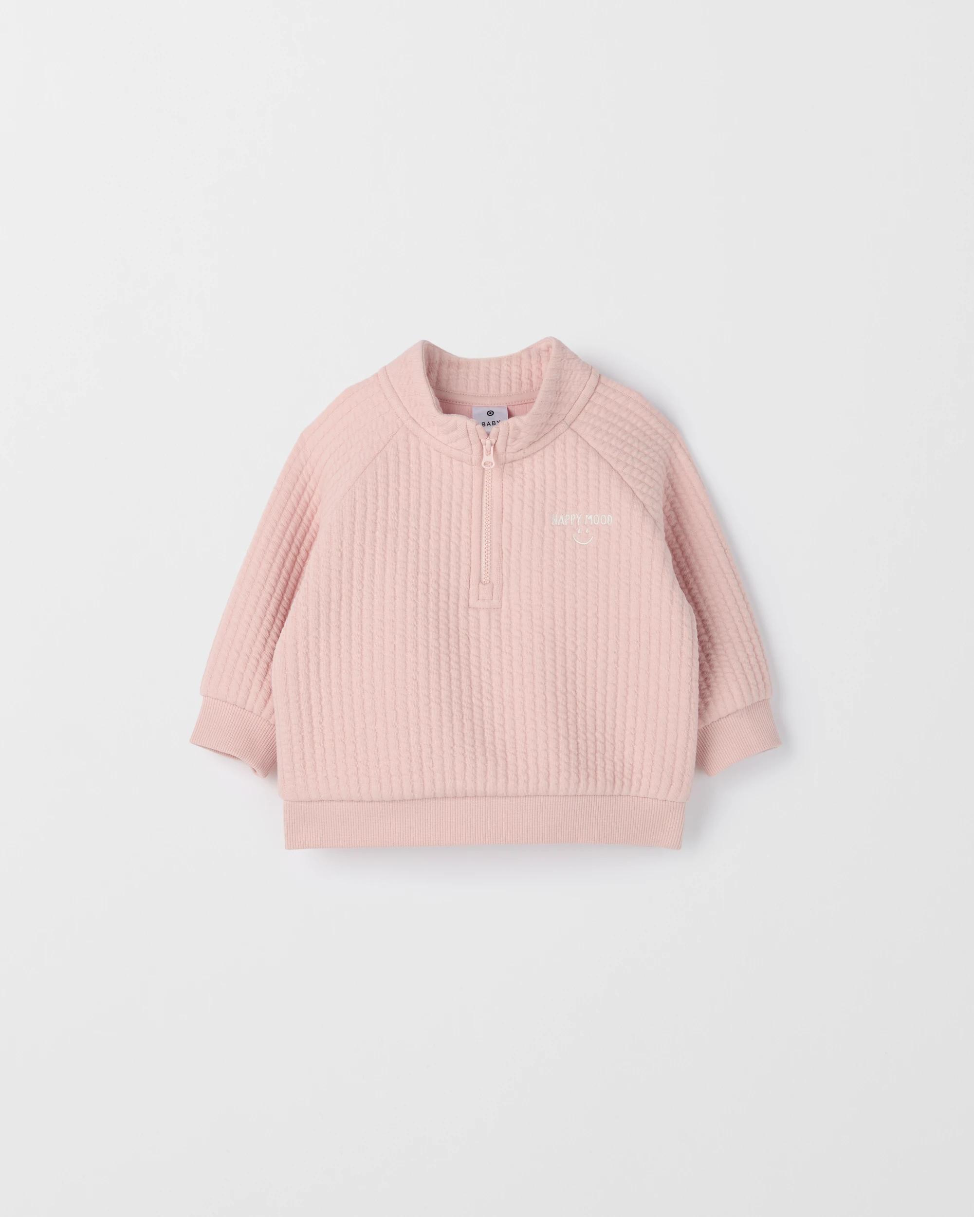 4 Target Baby Baby Organic Cotton Quilted Quarter Zip Pullover Jumper LOTUS, 4 of 5