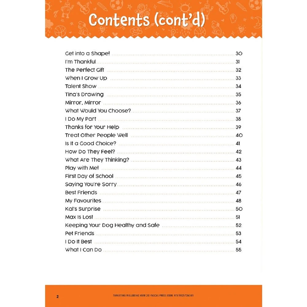 3 Targeting Wellbeing Year 2, 3 of 8