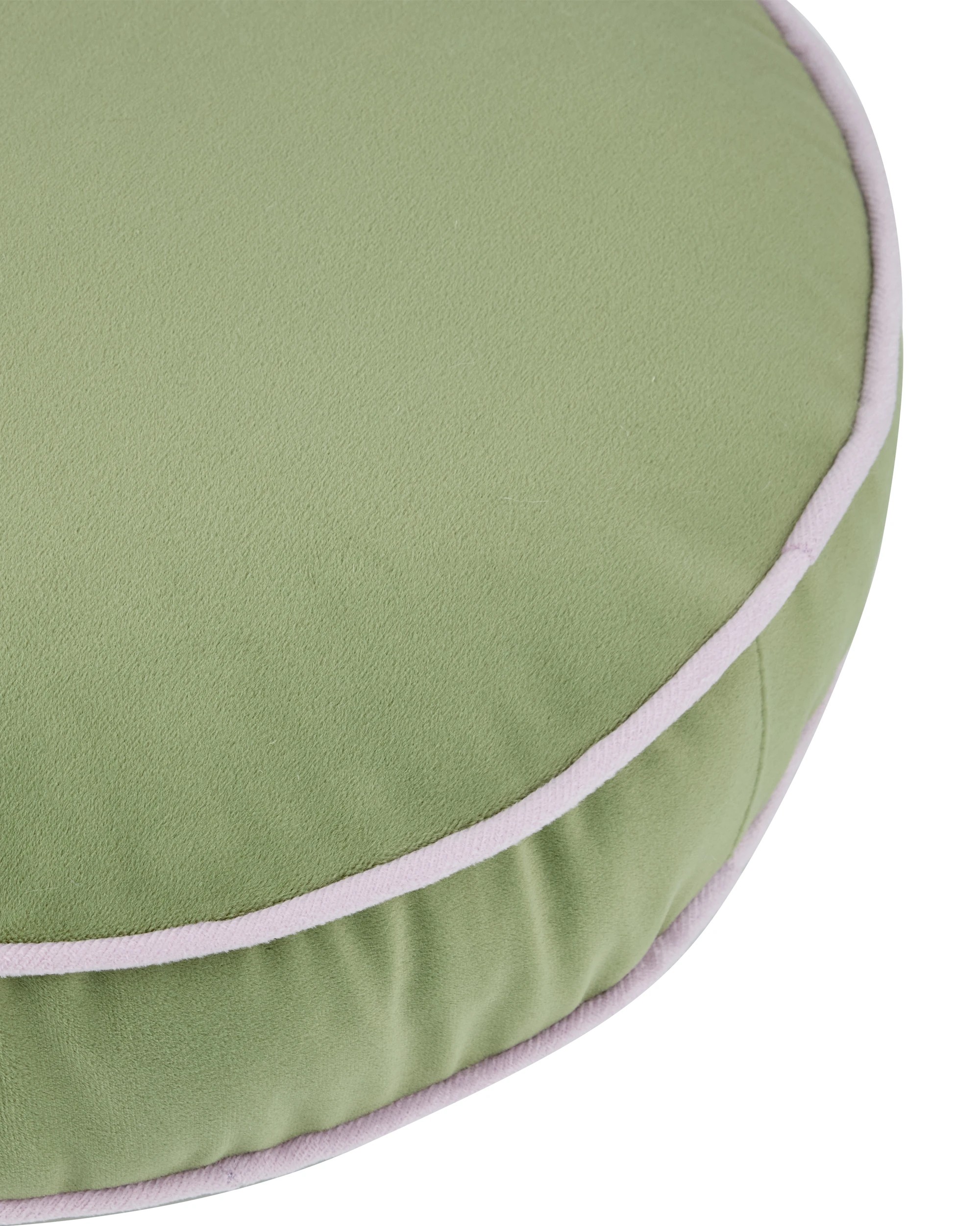 5 40cm Velvet Round Cushion - Sage, 5 of 6