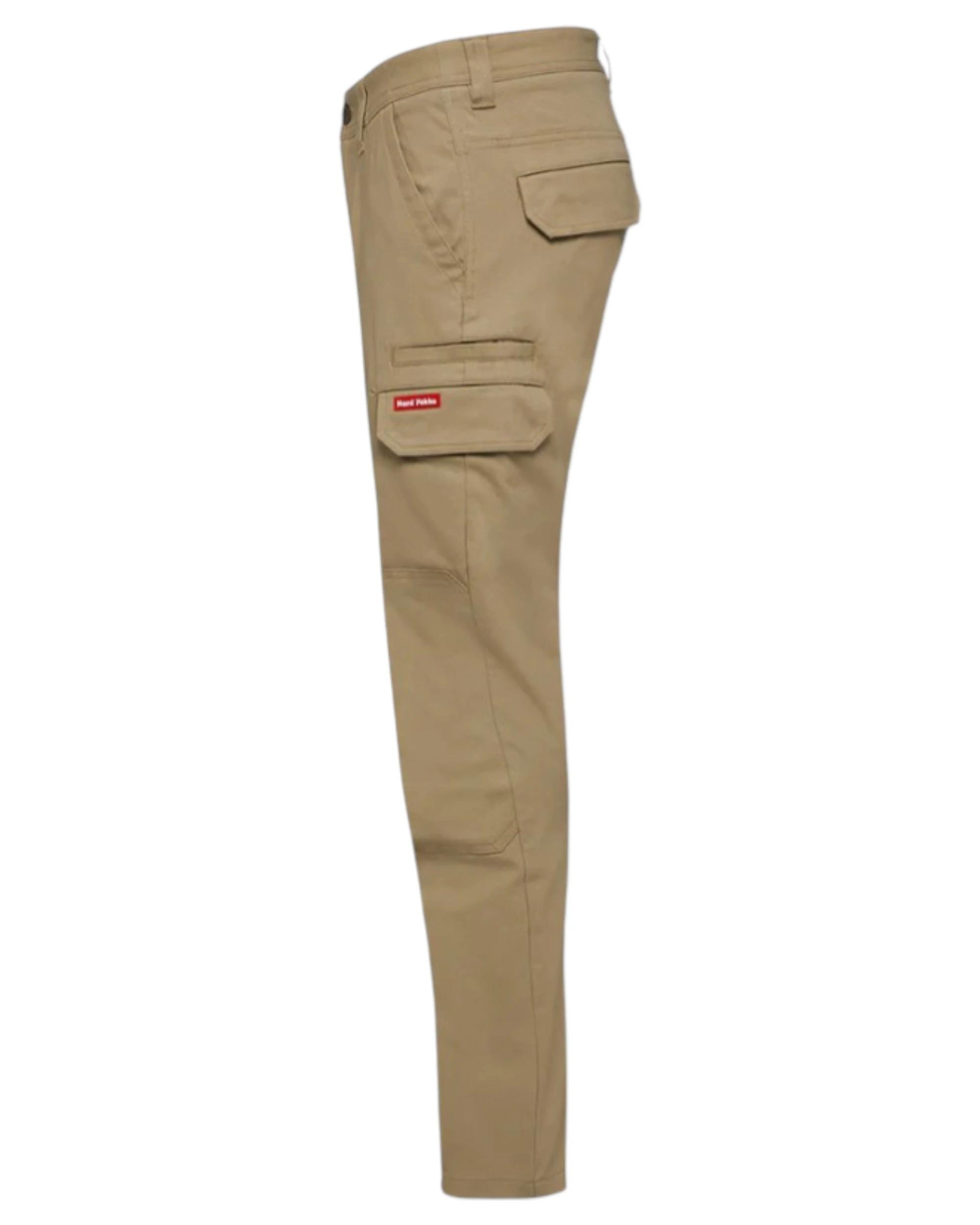 2 Hard Yakka Mens 3056 Stretch Canvas Cargo Pants Khaki KHAKI, 2 of 5
