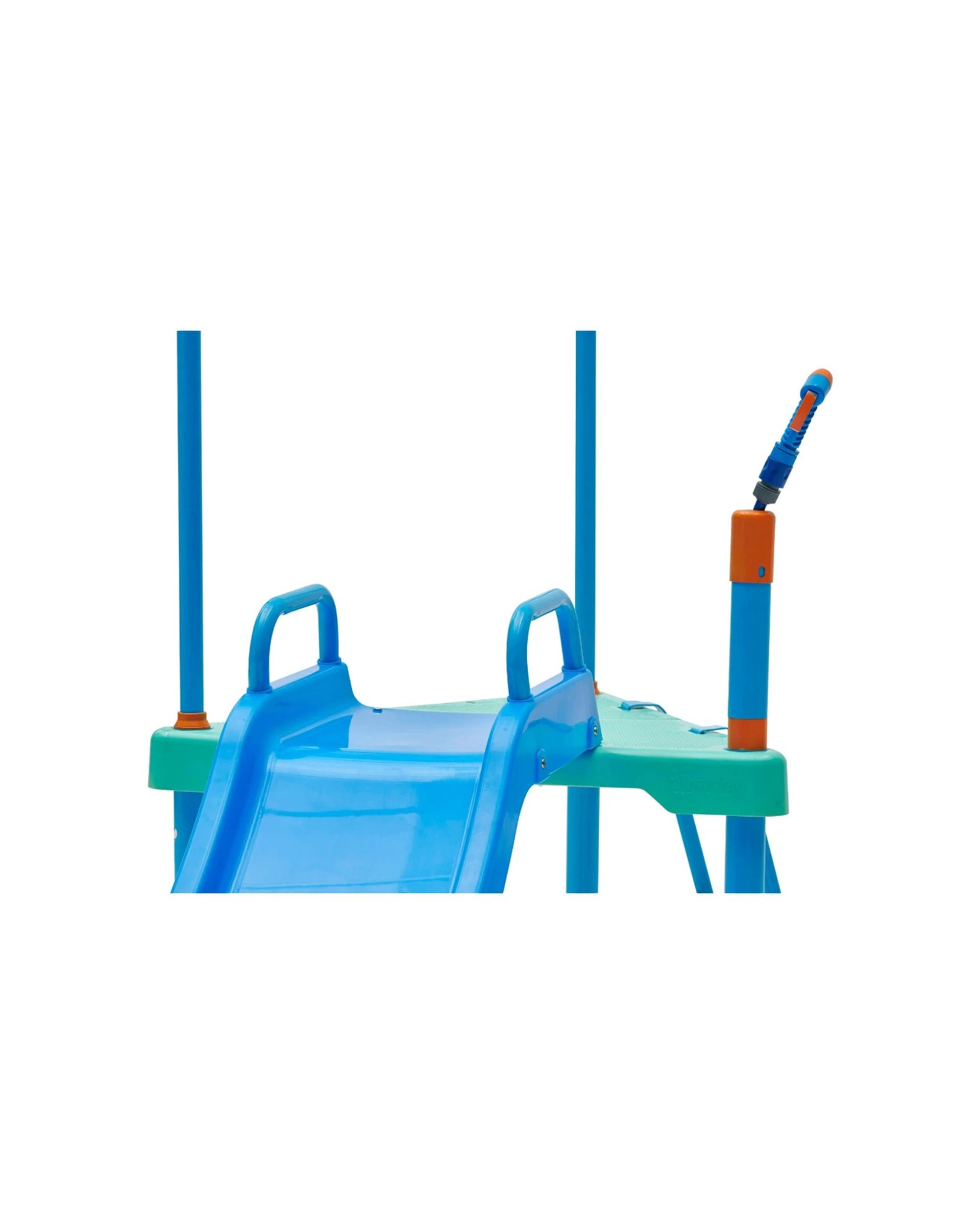 8 Plum Play Kids Outdoor Water Blaster Course Climbing Frame With 6 Foot Slide Sprinklers - Blue, 8 of 8