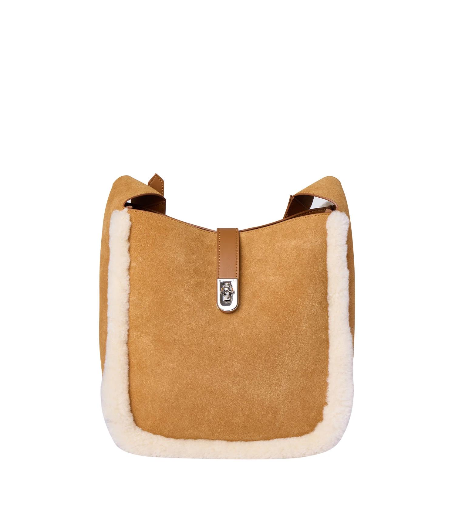 4 Australian Shepherd UGG Women Dona Fluffy Wool Over Shoulder Bag CHESTNUT, 4 of 5