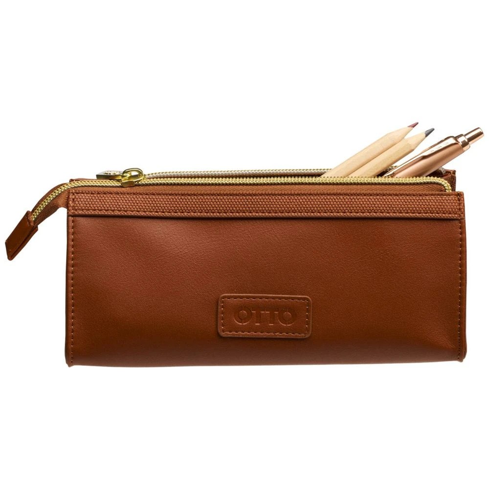 2 Otto Triangular Pencil Case Tan, 2 of 3